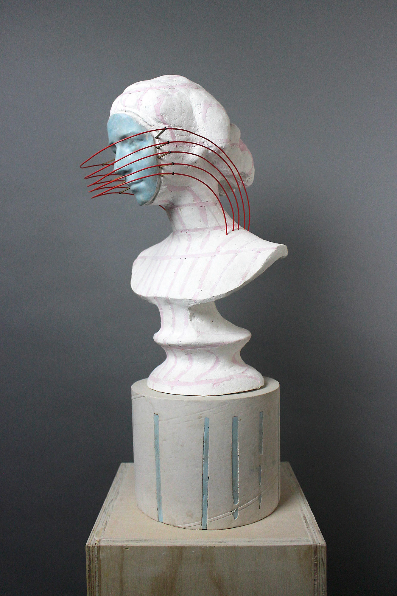 “The Good Sister”, 2020, Sculptamold, plaster, urethane foam, thermoplastic, wood, metal, 9.5”w x 25”h x 11.25”d 
