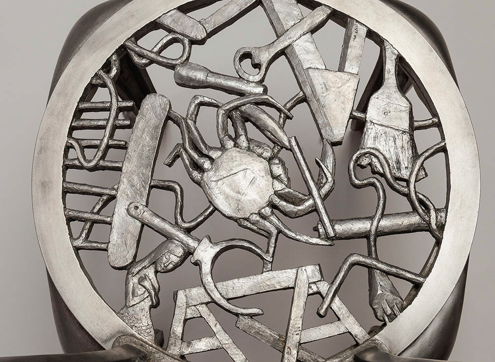 "Flood Suite (Chair #1)" detail, 2013, Aluminum