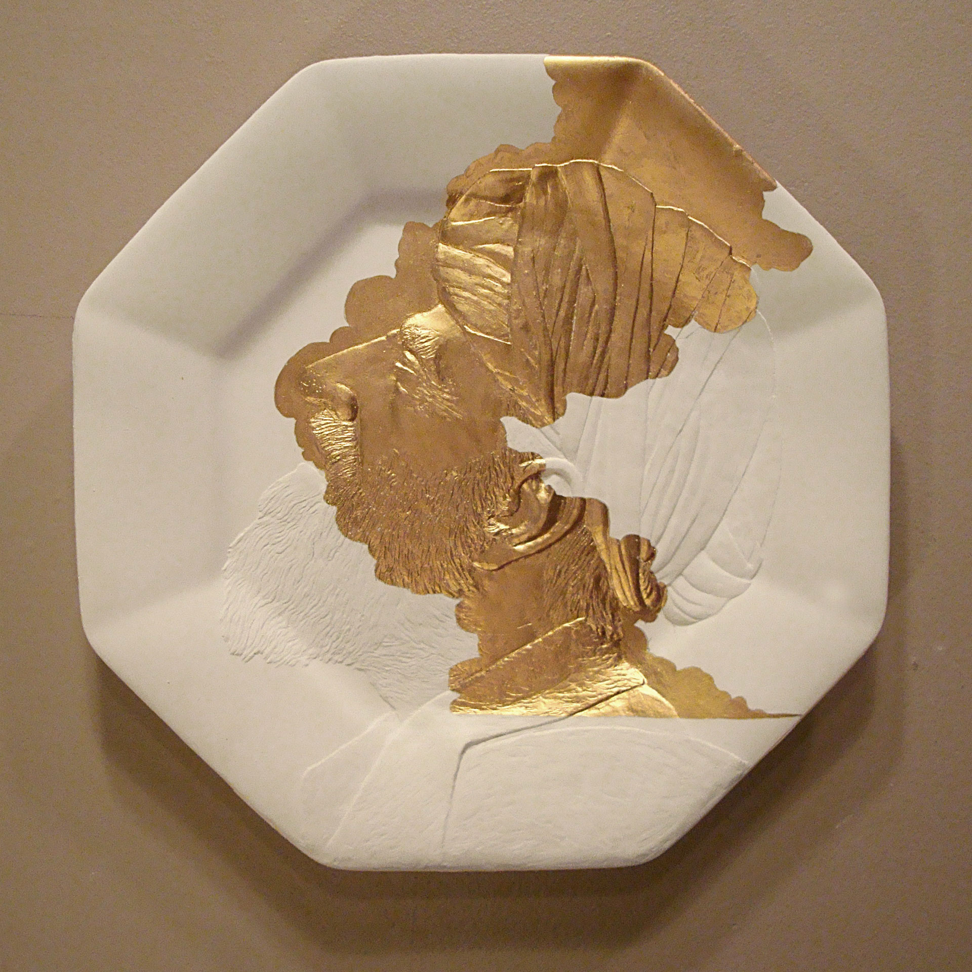 “From On High #4”, 2013, Plaster, enamel, 11" diameter