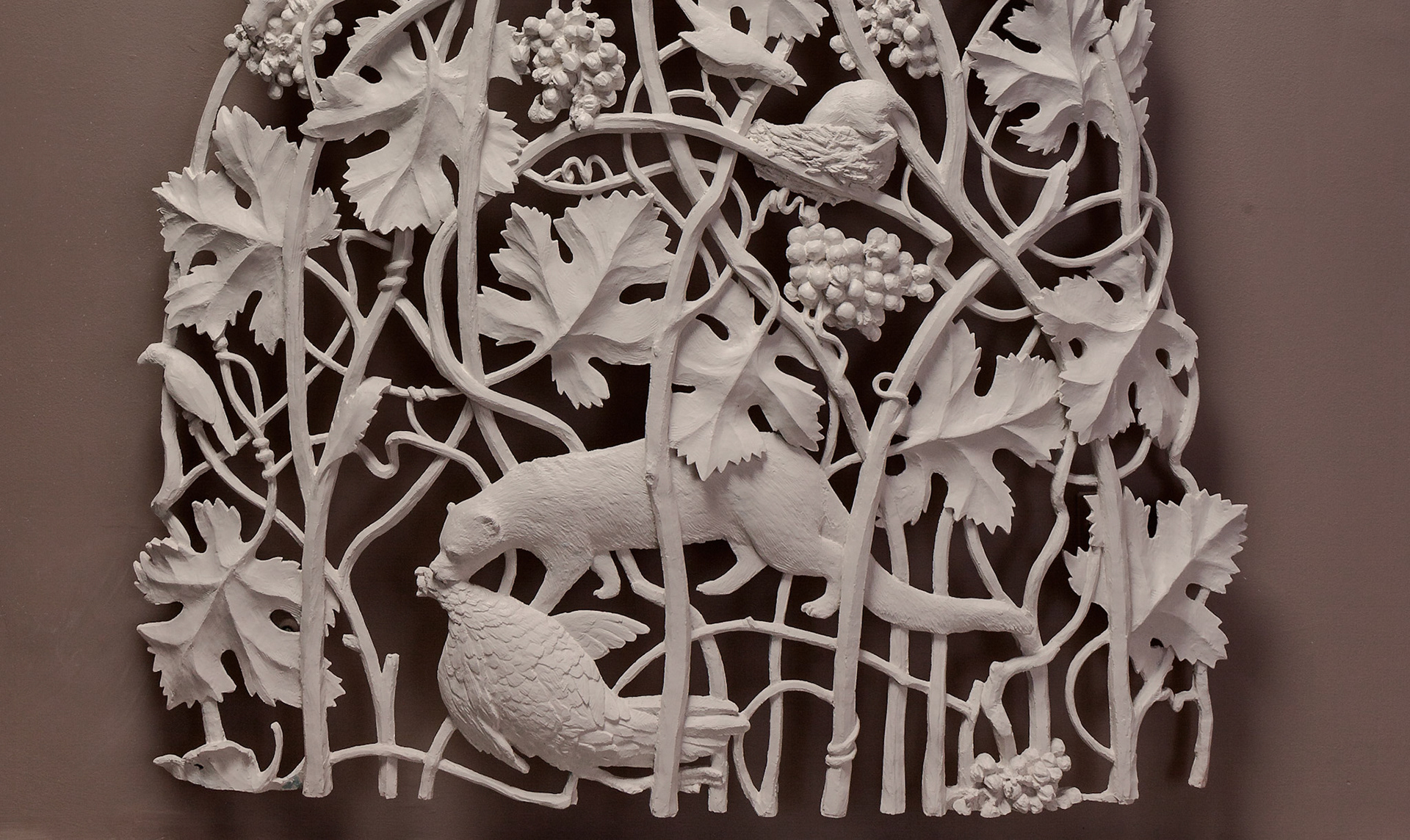 “Mama’s In The Arbor”, 2014, Polymer modified gypsum,  42”w x 84”h x 7"d