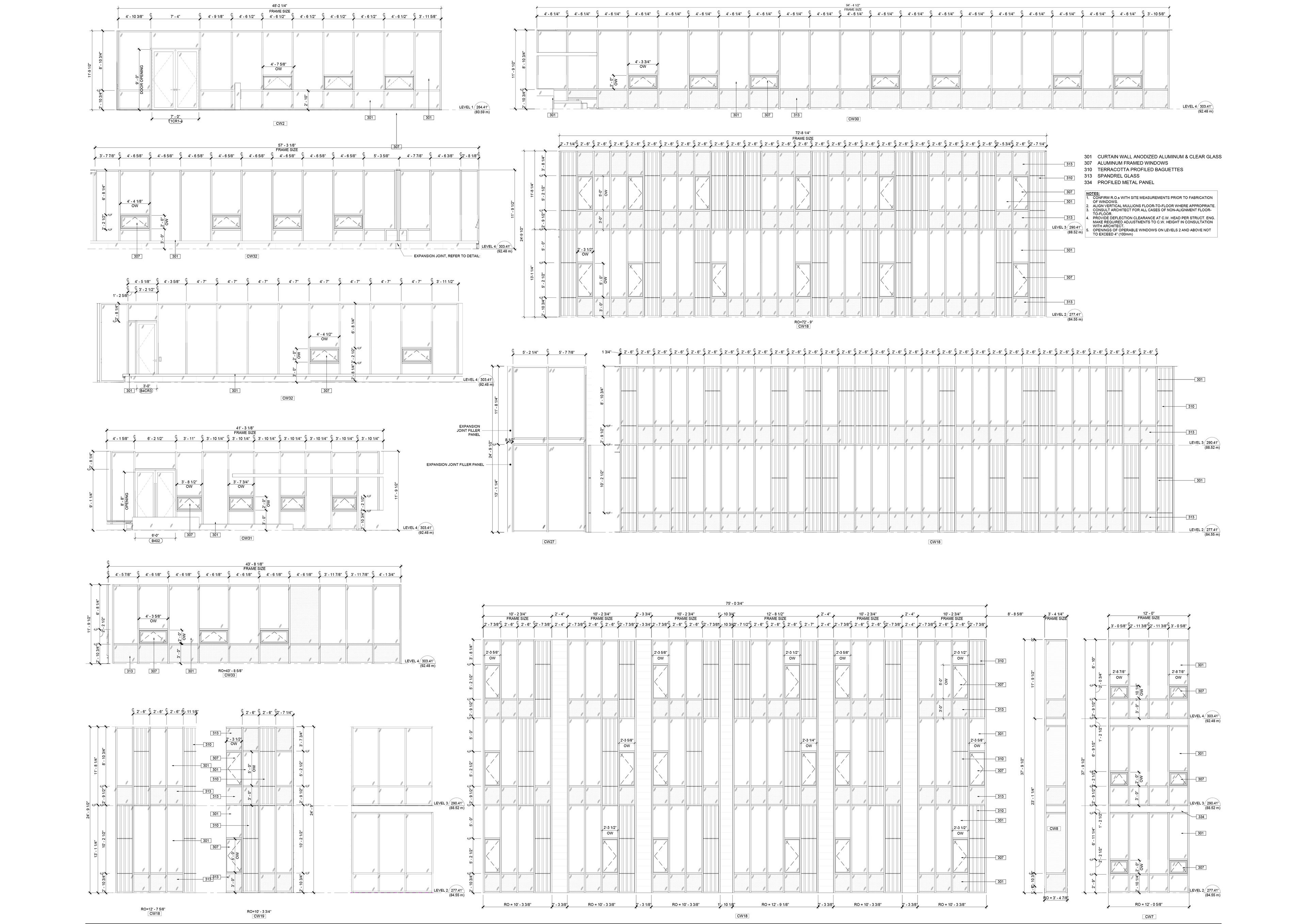 Curtain wall schedule