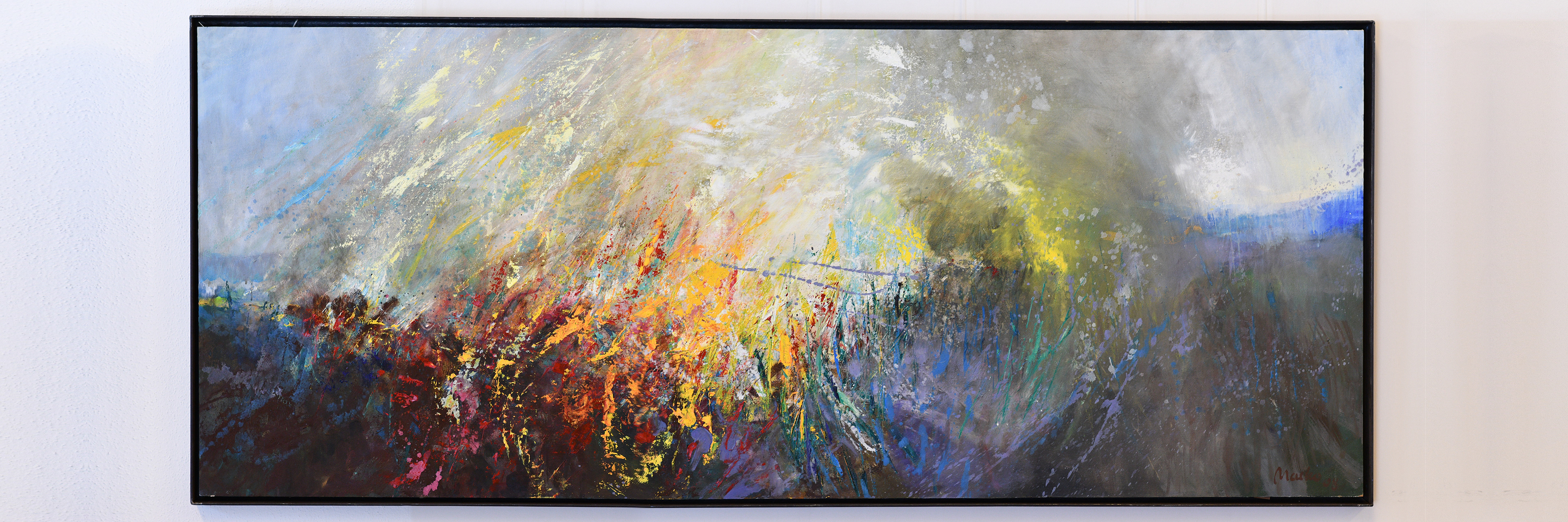 Der Brand, Wolfgang M. Markowitsch (Öl auf Hartfaserplatte, 160x80cm)