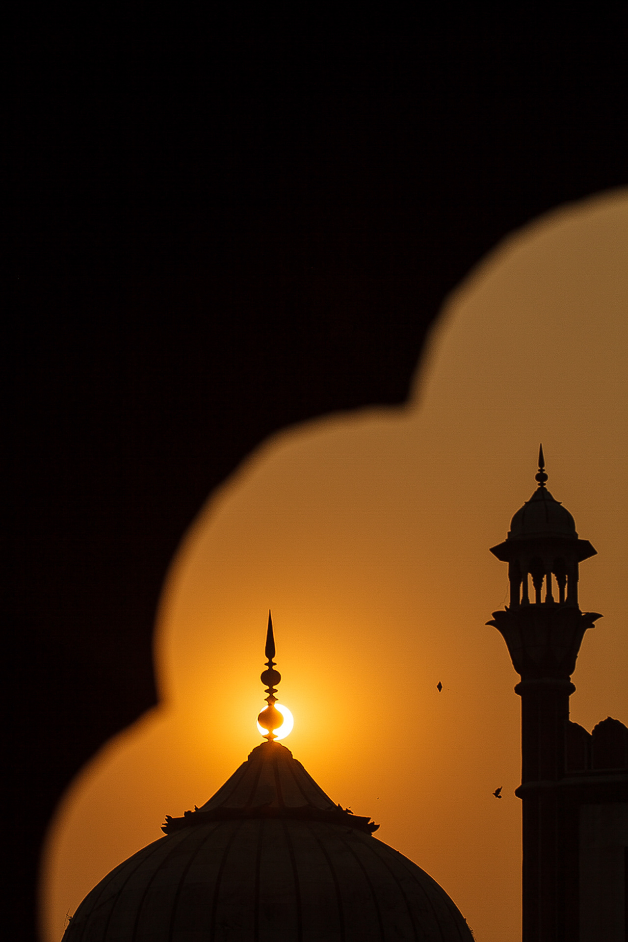 Sol no minarete, Mesquita Jama Masjid, Índia