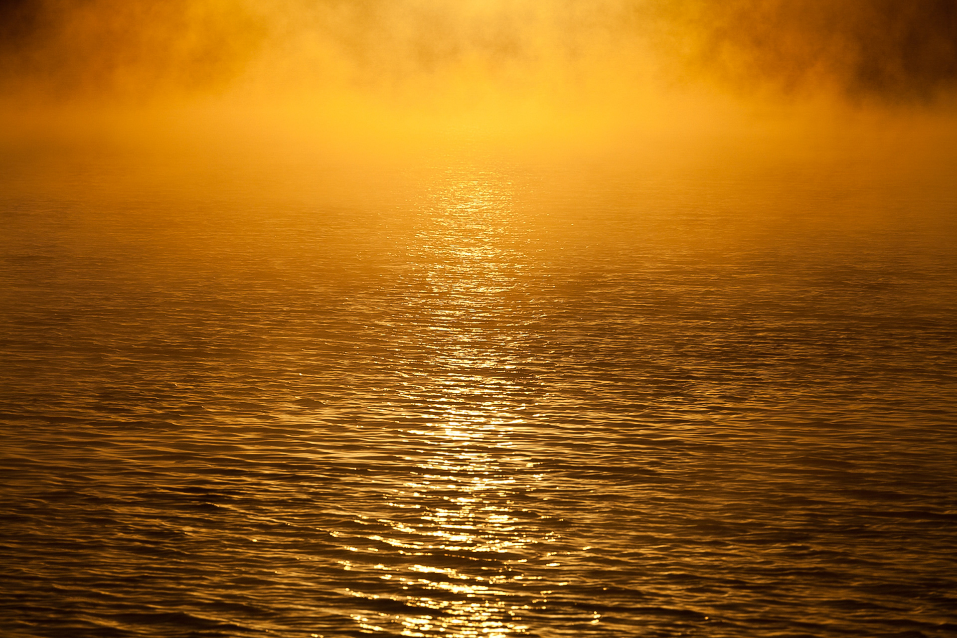 Vapores de Goethe na primeira luz de uma gélida manhã de inverno, Lago Paranoá, Brasil