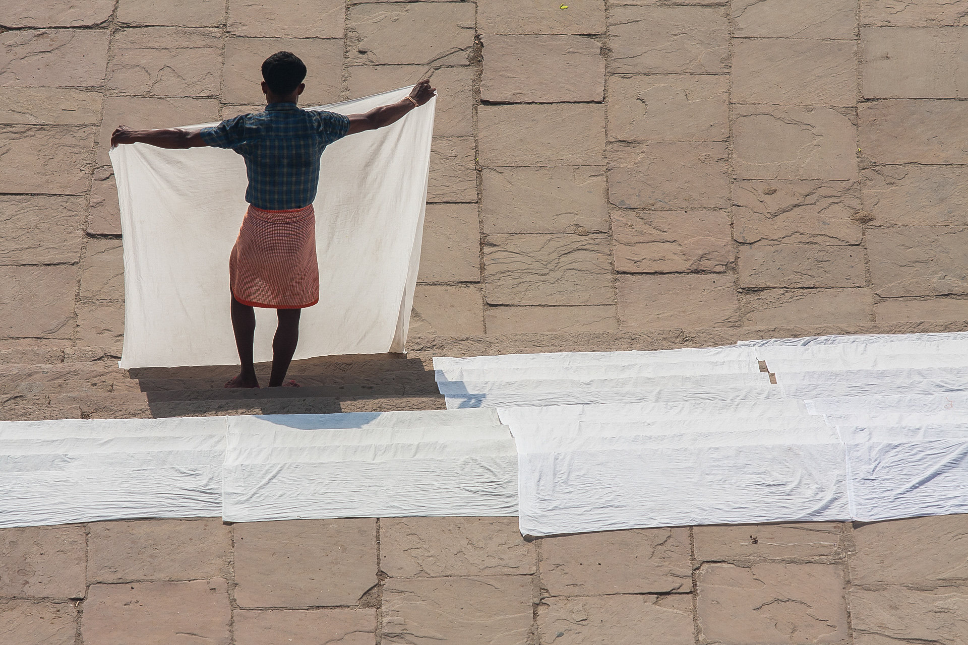Secador de panos, Varanasi, Índia