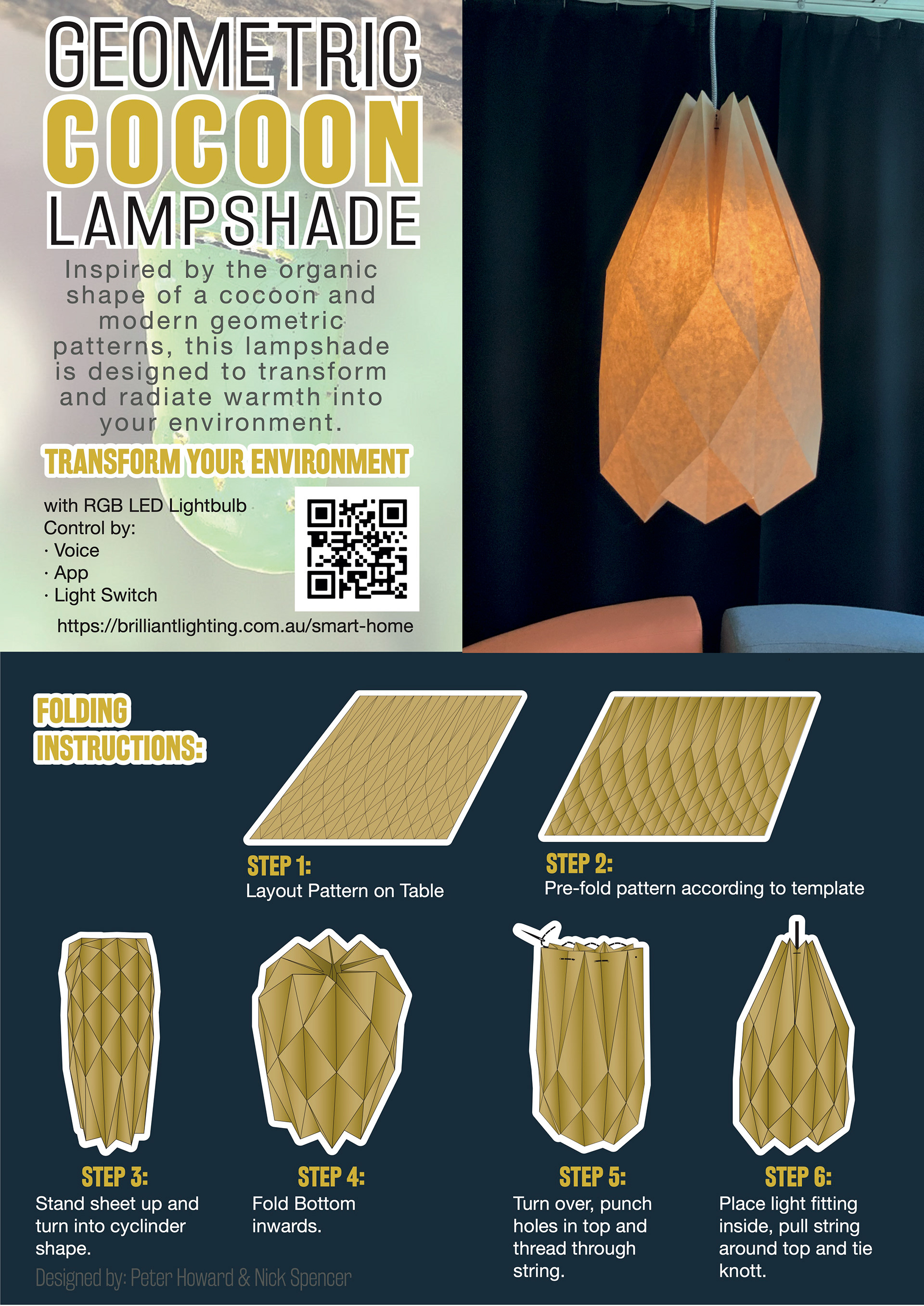 Cocoon Large - DIY Paper Lampshade | Instant PDF Download