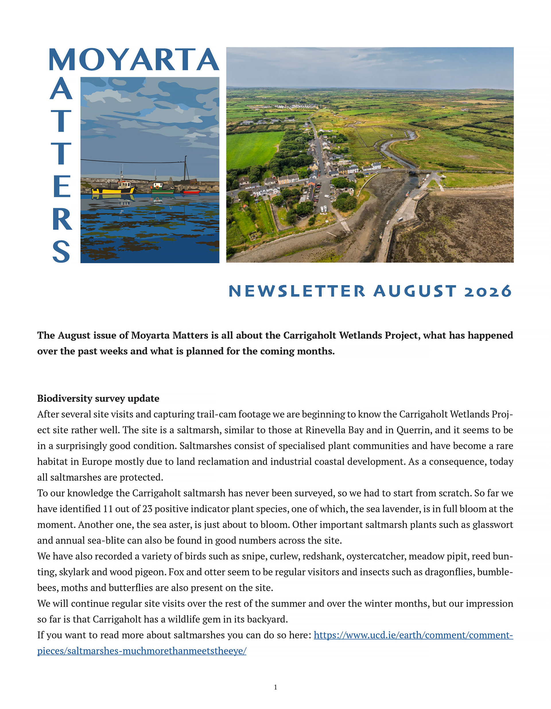 Moyarta Matters newsletter
