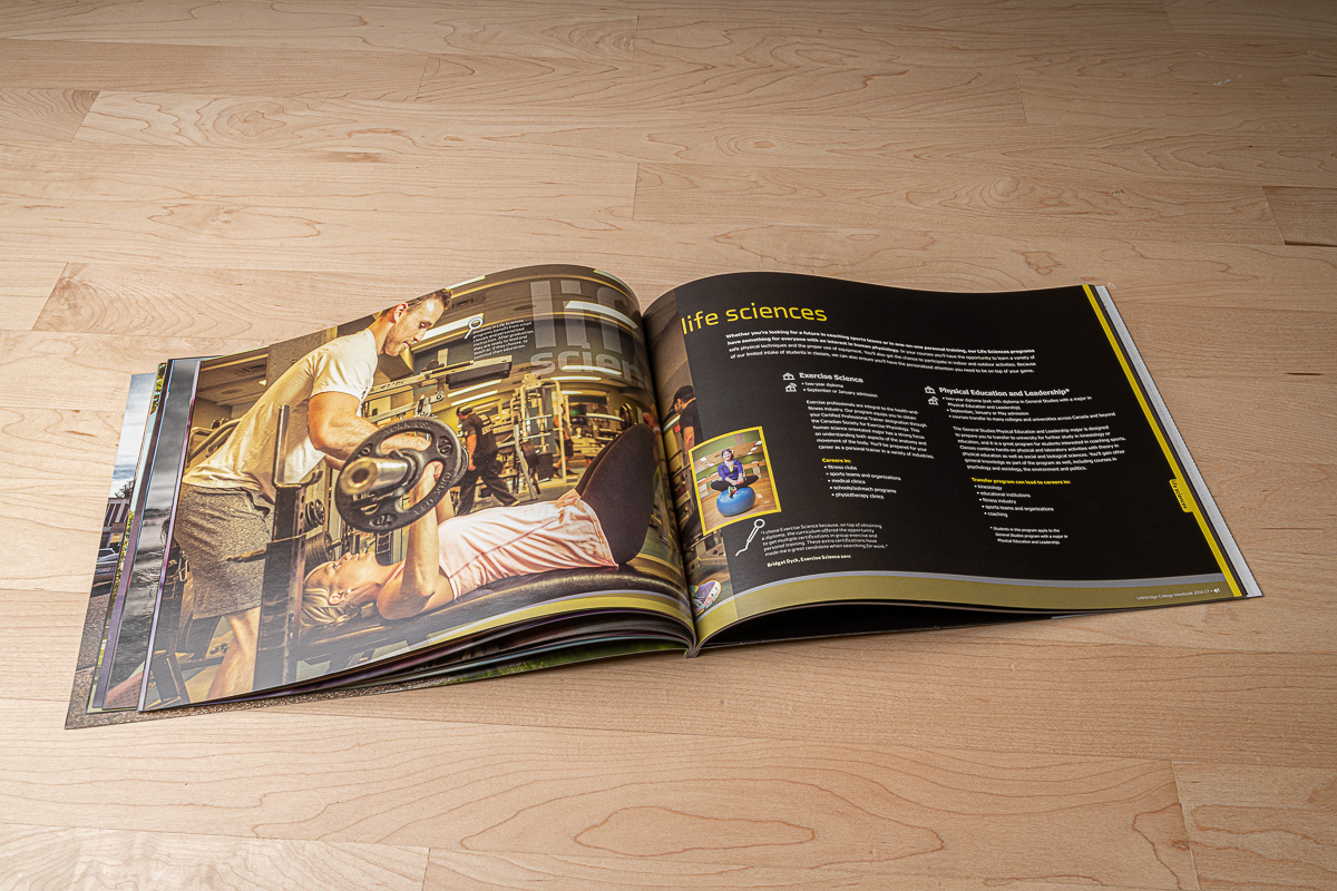 Viewbook photography, layout and design for Lethbridge College.