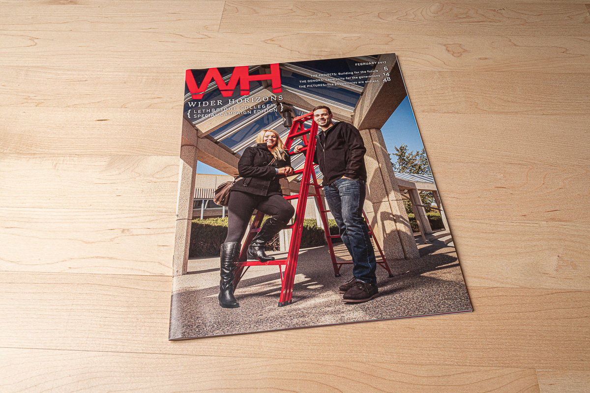 Cover of Wider Horizons magazine, Lethbridge College.