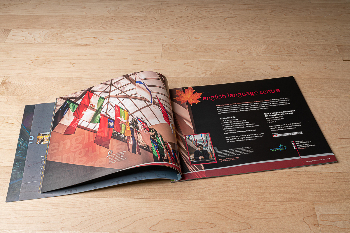 Viewbook photography, layout and design for Lethbridge College.