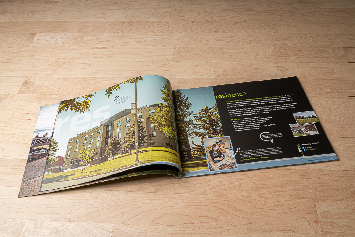 Viewbook photography, layout and design for Lethbridge College.