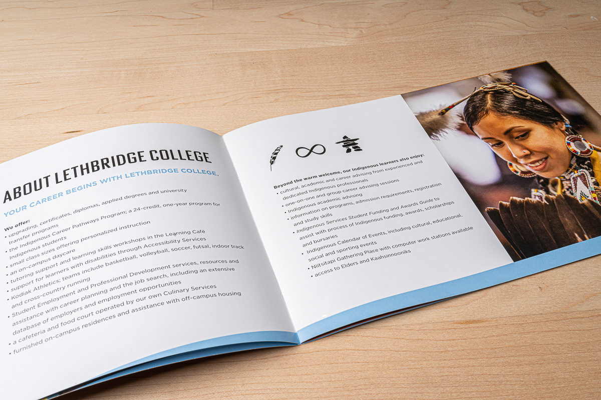 First Nations Viewbook design and campaign development for Lethbridge College.
