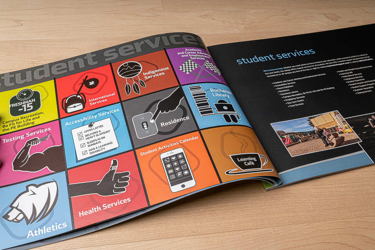 Viewbook photography, illustration, layout and design for Lethbridge College.