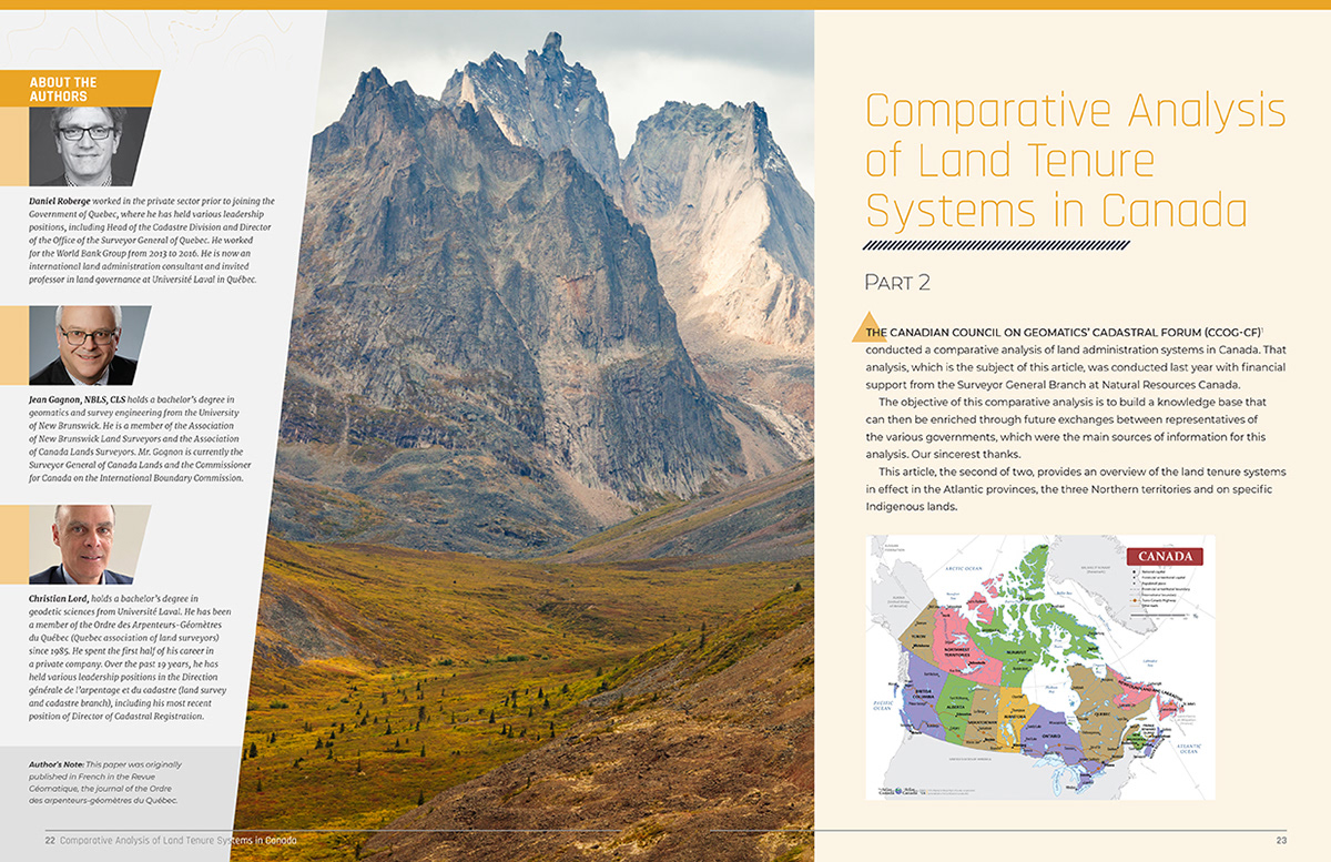 Magazine redesign for Professional Surveyors of Canada.