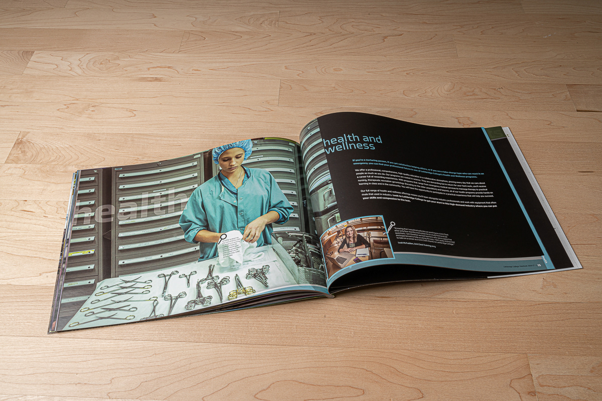 Viewbook photography, layout and design for Lethbridge College.