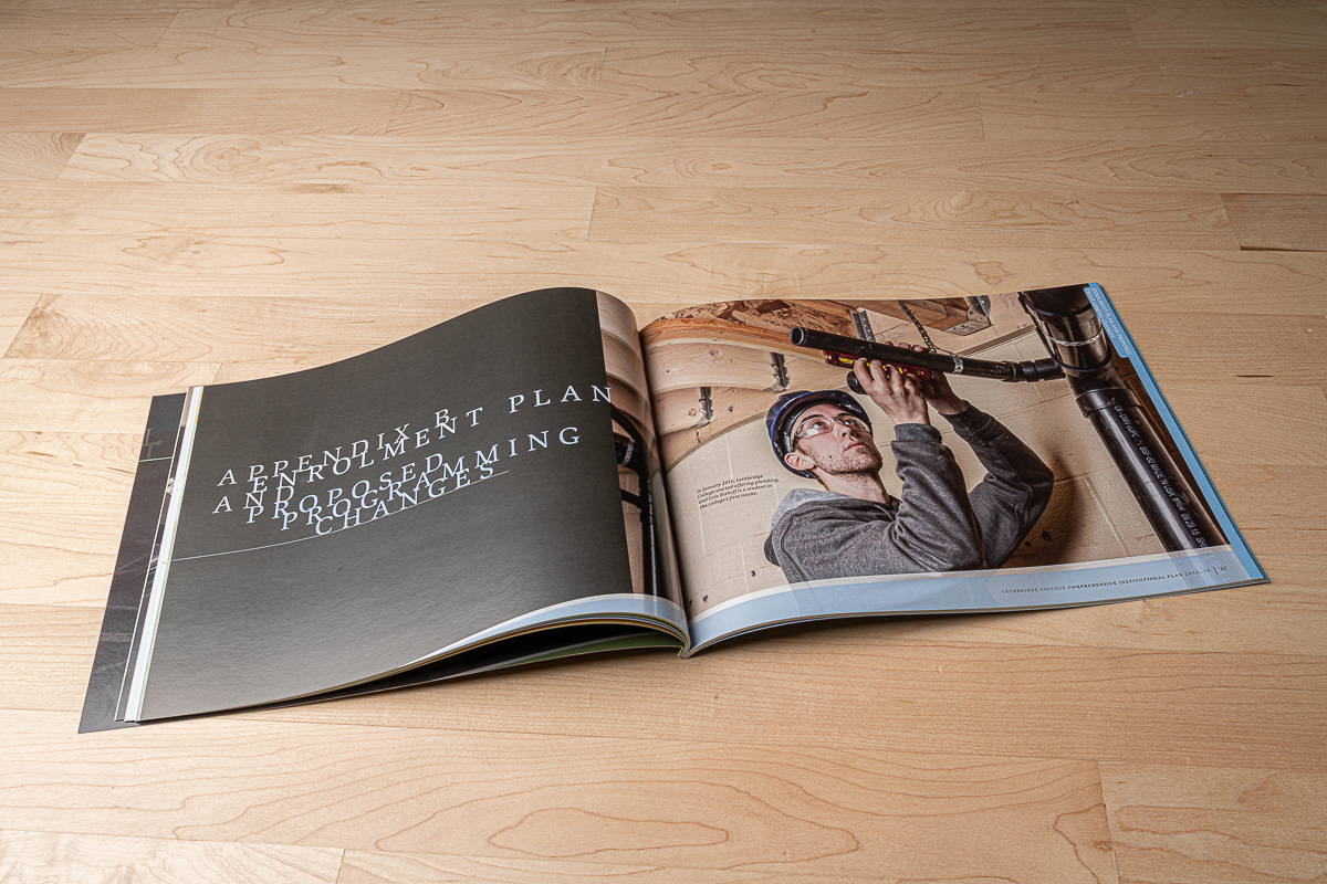 Institutional Plan photography, layout and design for Lethbridge College.