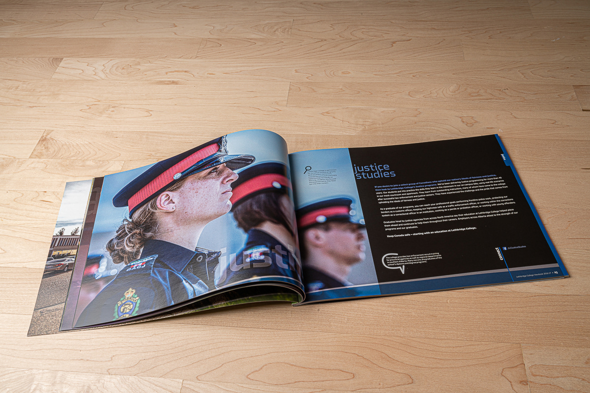 Viewbook layout and design for Lethbridge College.