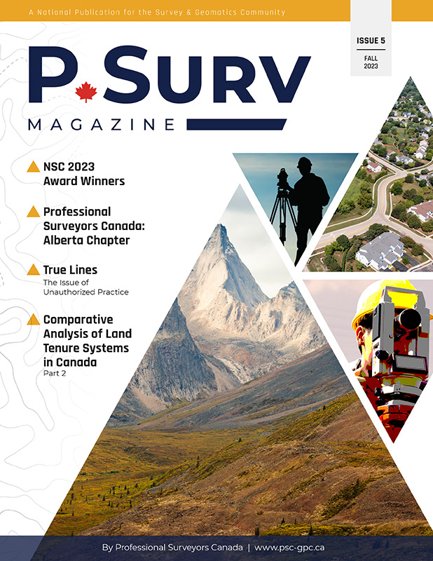 Magazine redesign for Professional Surveyors of Canada.