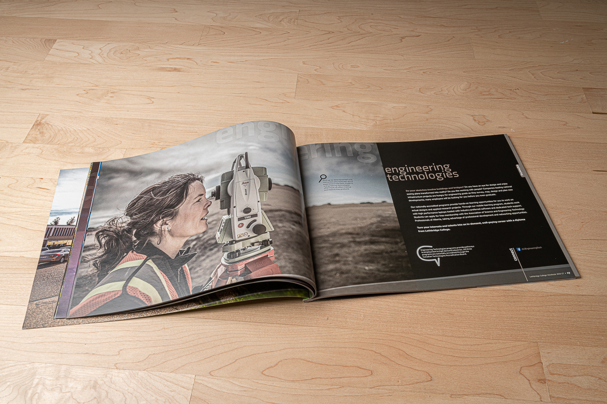 Viewbook photography, layout and design for Lethbridge College.