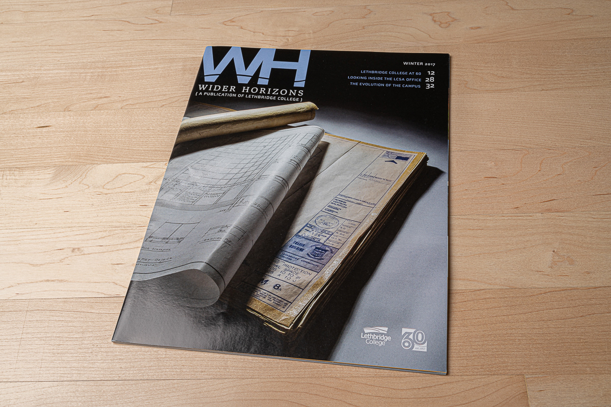 Cover of Wider Horizons magazine, Lethbridge College.