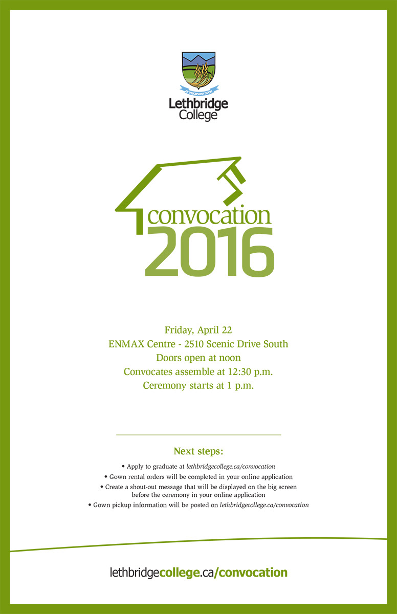 Convocation poster illustration and design for Lethbridge College.