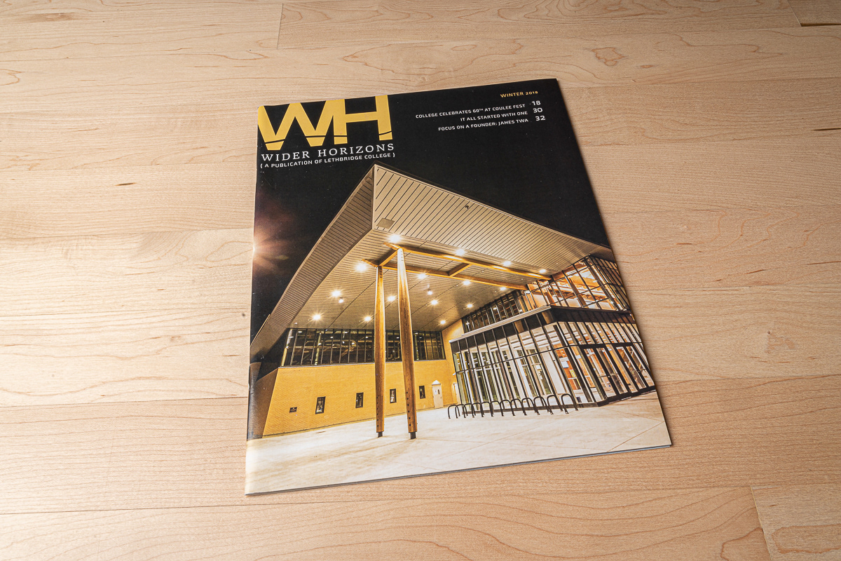Image on the cover of Wider Horizons magazine, Lethbridge College.