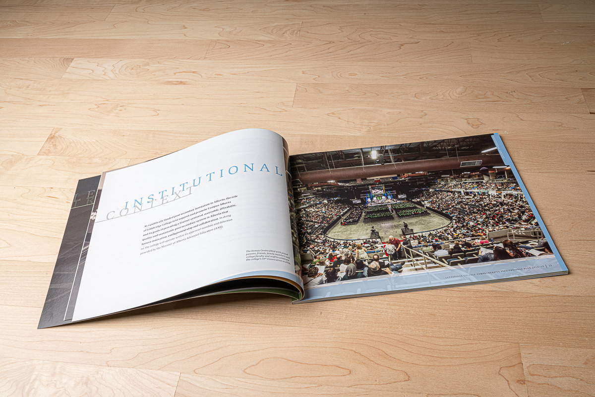 Institutional Plan photography, layout and design for Lethbridge College.