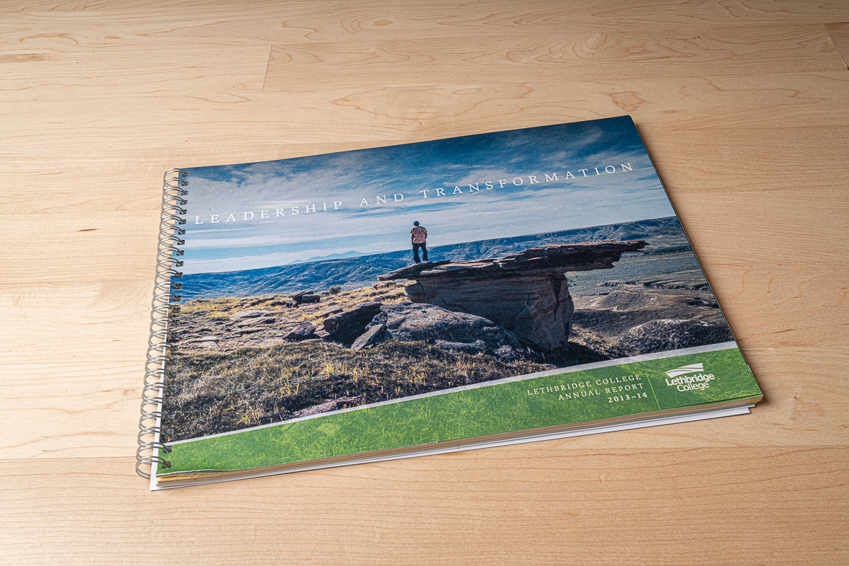 Annual Report photography, layout and design for Lethbridge College.