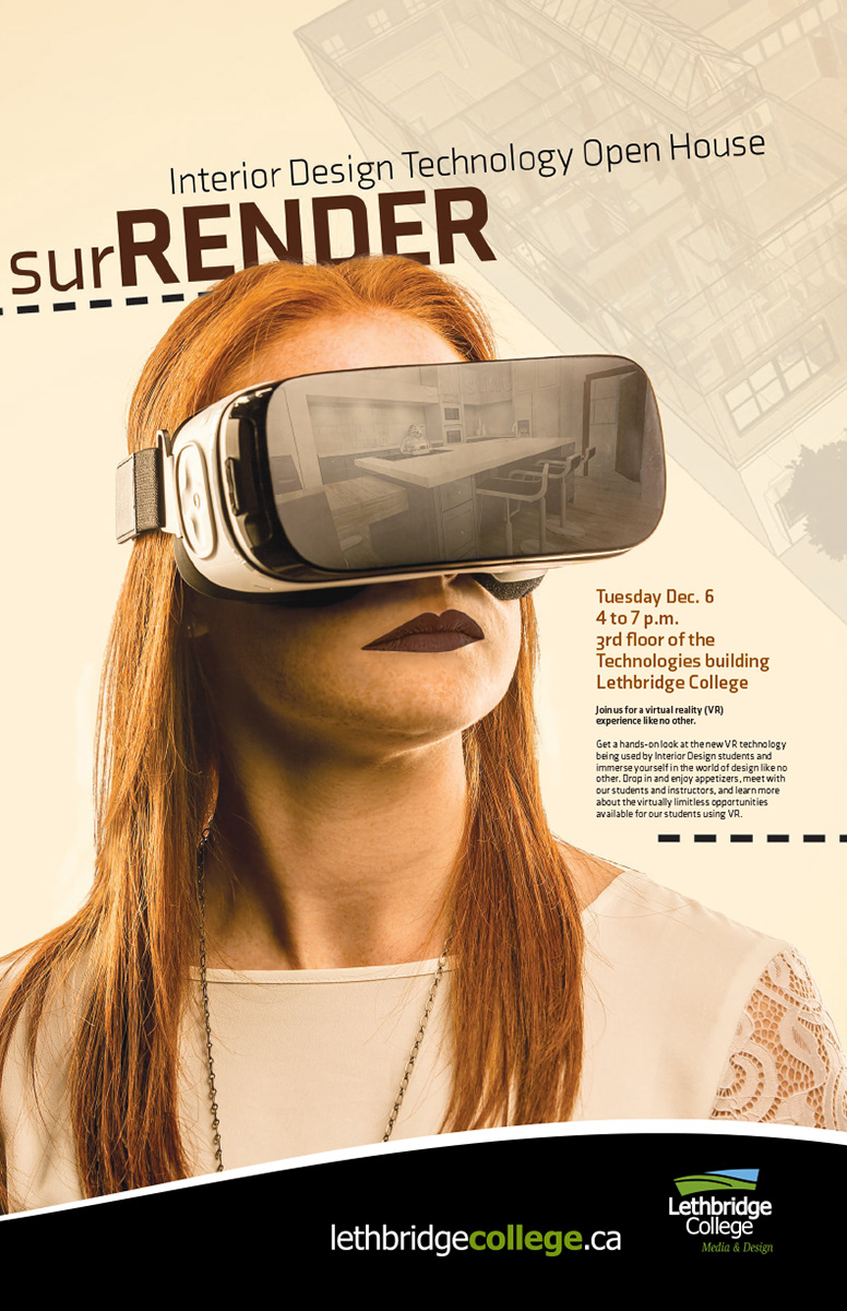 Interior Design poster photography and design for Lethbridge College.