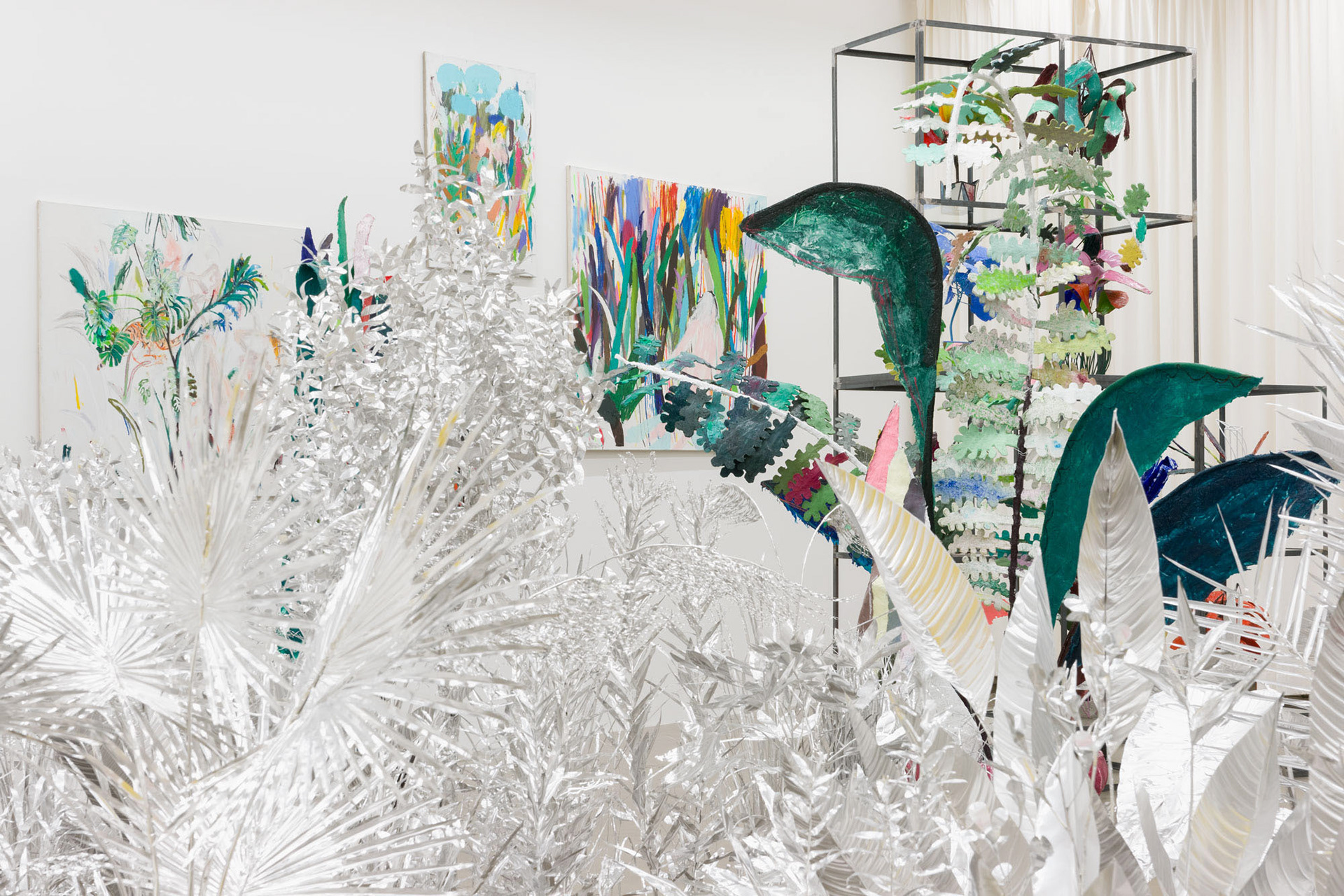 Title:The aluminum garden -structural studies of plants-, Year : 2015-2016, Material : Aluminum foil 0.2mm