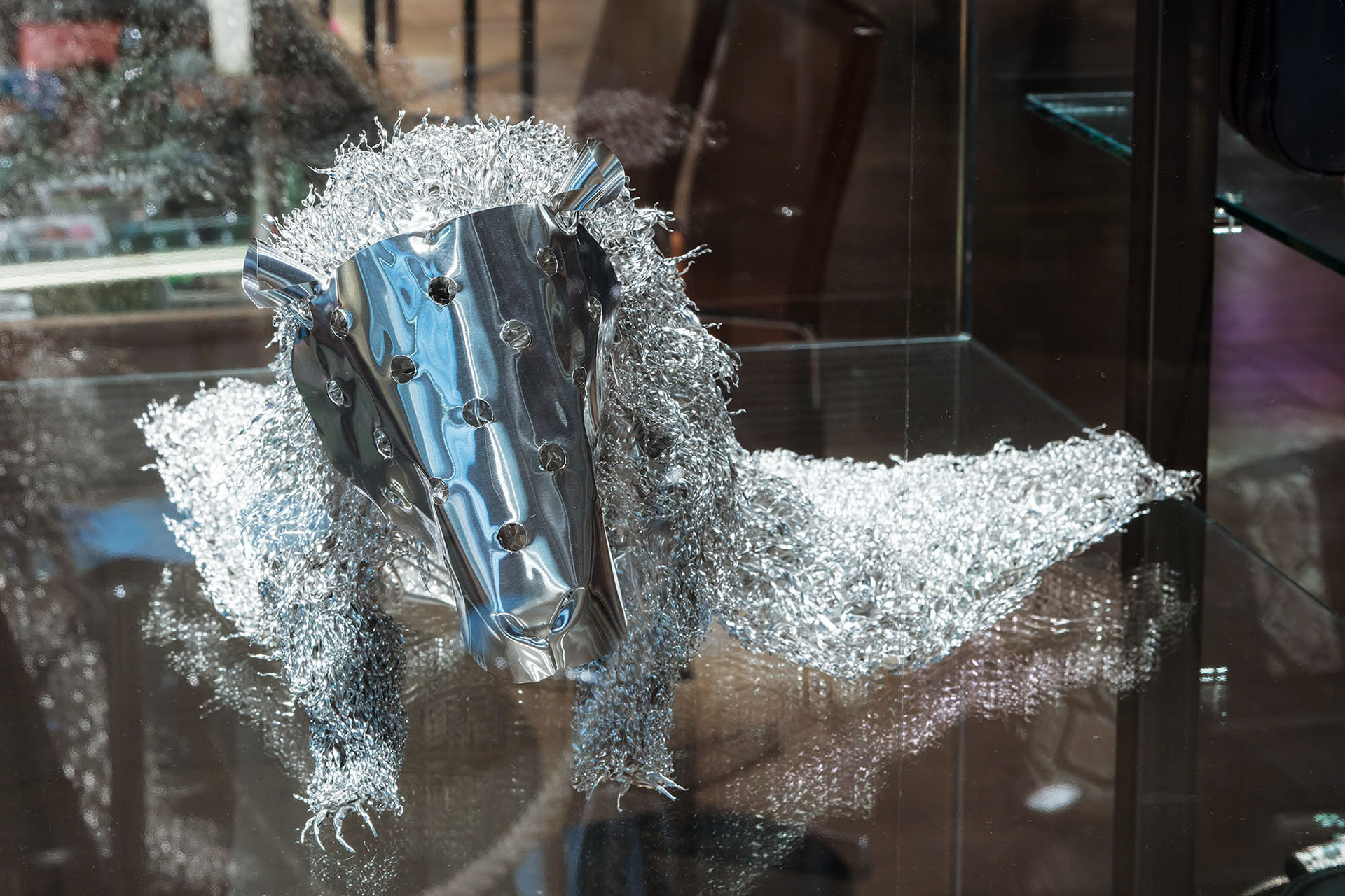 Title: Fake Fur -Nutria - Material: Aluminium foil Year:2017