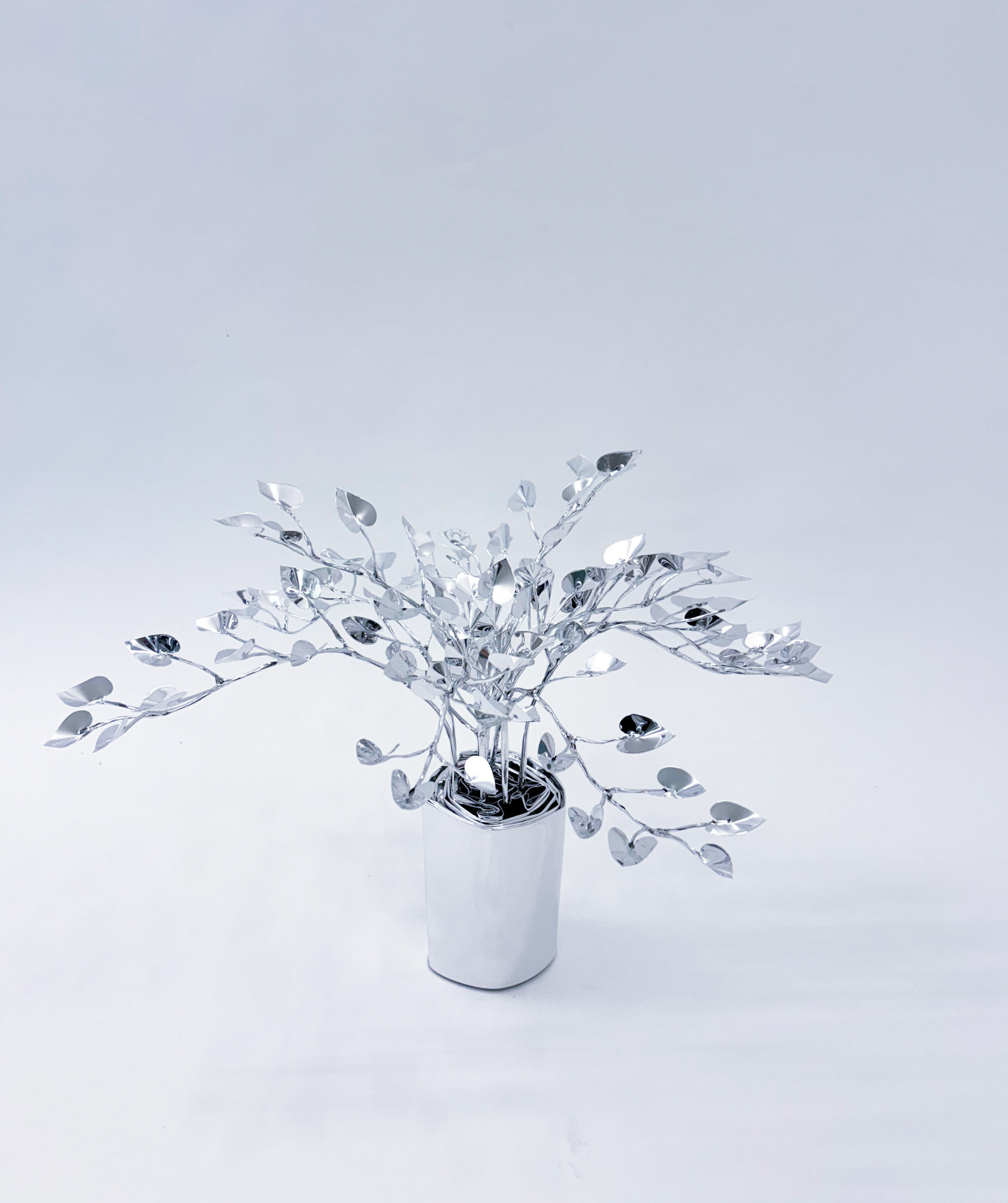 The Aluminum Garden -Structural Studies of Plants-Bishop's Hat   Year: 2024 Size: 35x50x50/(h)x(w)x(d)cm Material: Aluminium foil 0.2mm (Mirror polished surface) 