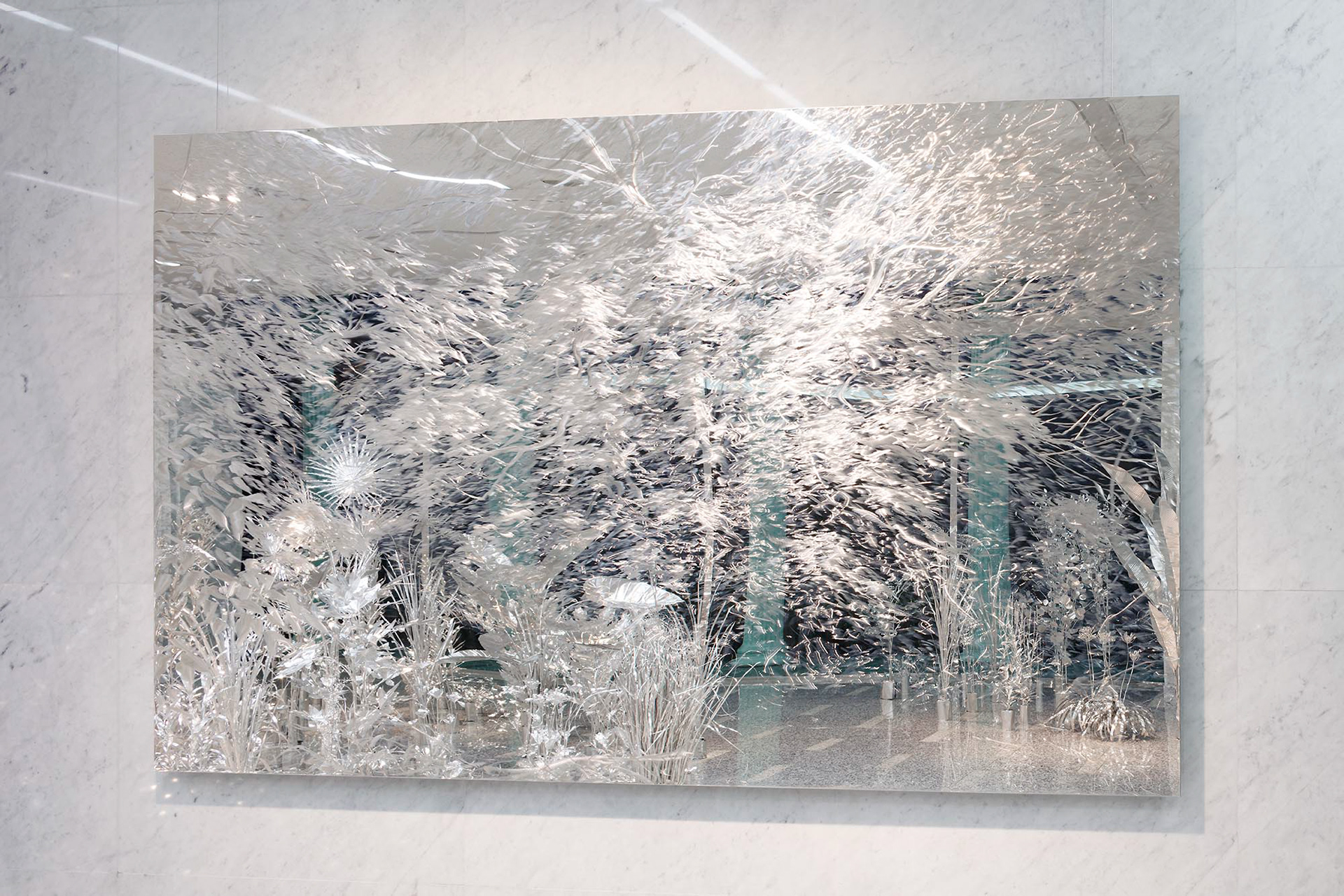 Title: Still river -the hidden place-, Year: 2016, Material:stainless steel, Size: 153×245.5cm, Photo by Shinya Kigure