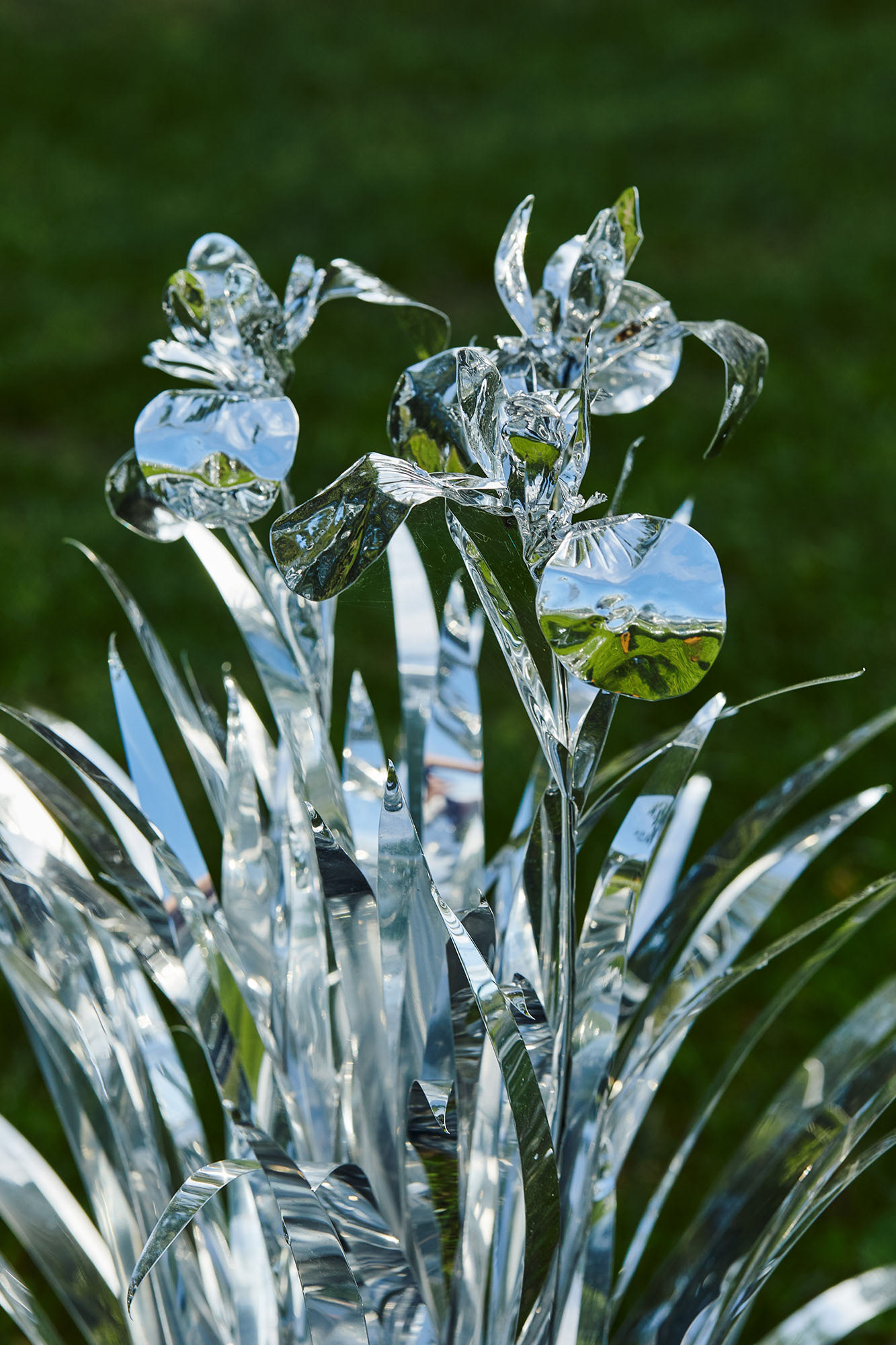 Title: The aluminum garden -structural studies of plants- mirror surface, Year:2020, Material: Aluminium Foil 0.2mm, Photo by Shinji Minegishi