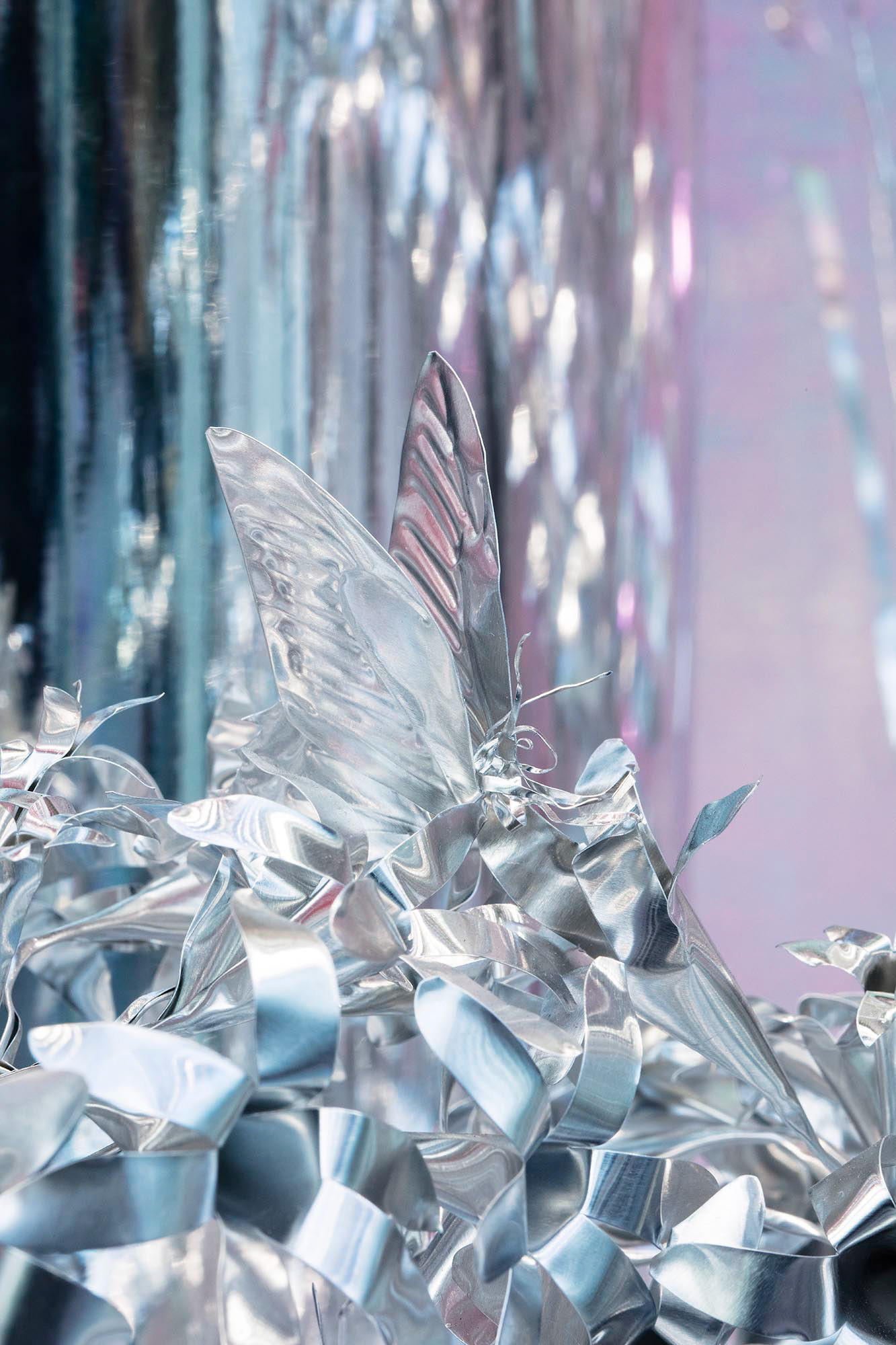 Title: The aluminum garden -structural studies of plants- Material: Aluminium Foil 0.2mm
