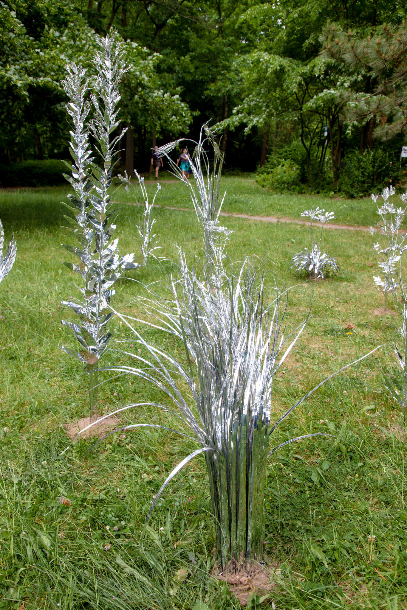 Title: The aluminum garden -structural studies of plants-  Material: Aluminium Foil Mirror polished surface 0.2mm Photo by Joanna Szproch