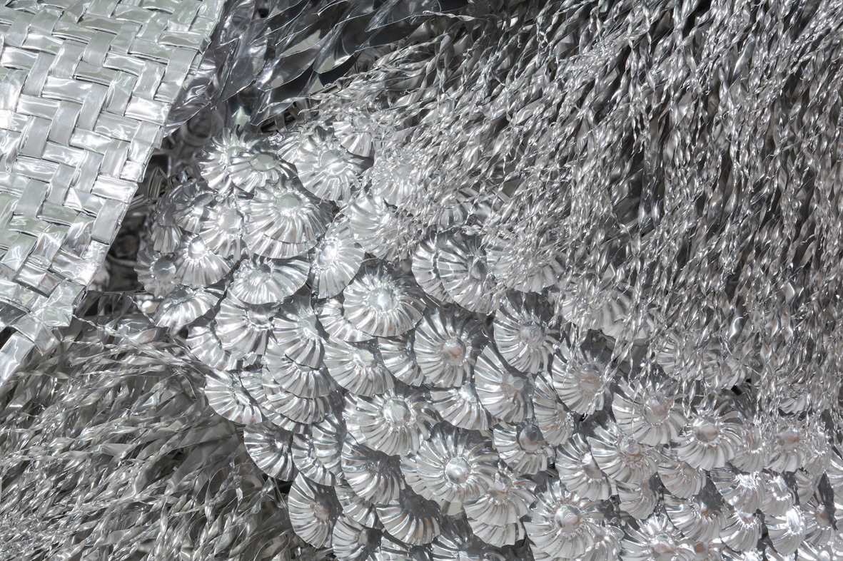 Title: Anonymous relatives-Archaeologist-, Material: Aluminium foil Size:600x550x300cm Year:2014