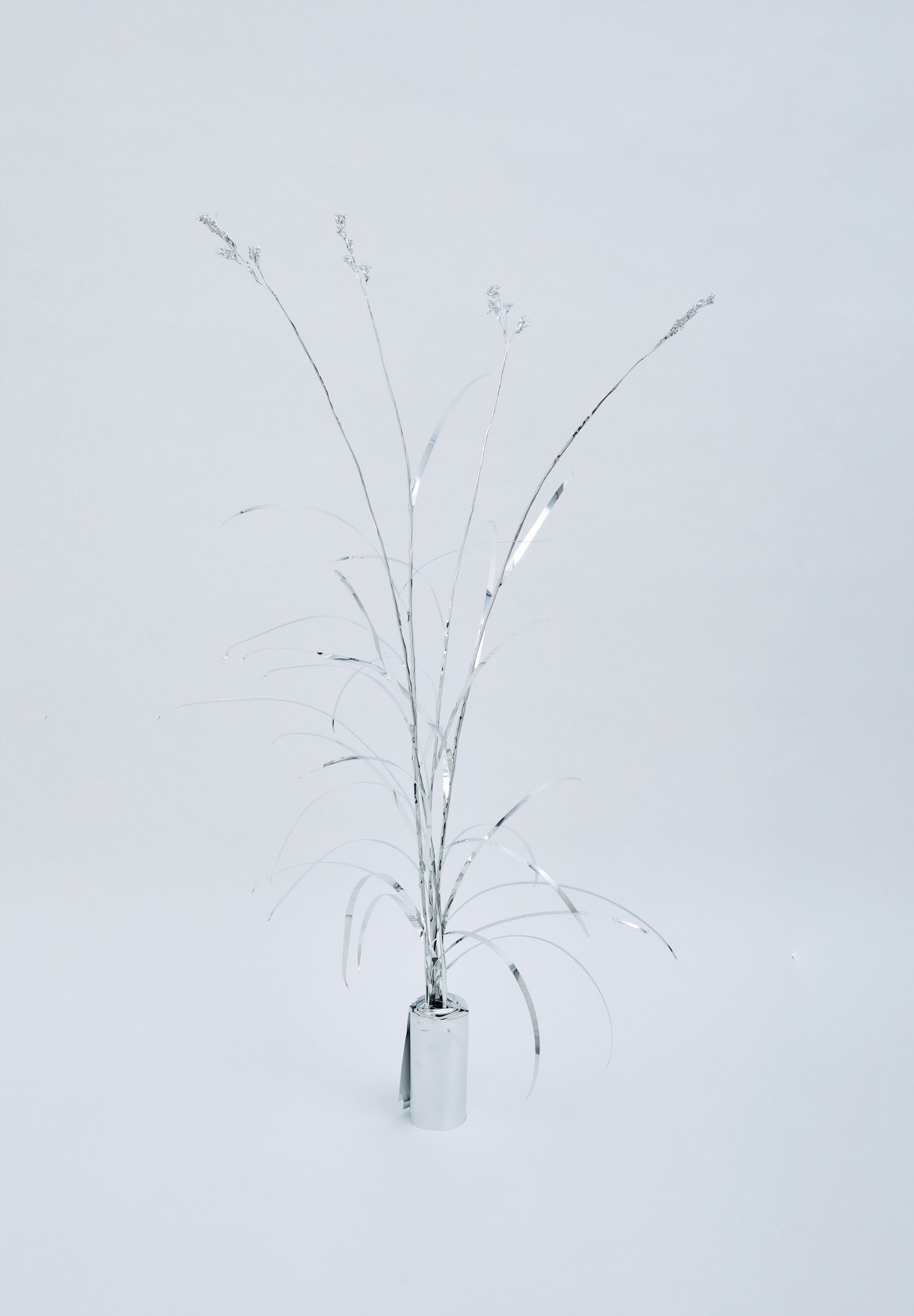 The Aluminum Garden -Structural Studies of Plants- Johnson Grass Year: 2020 Size: 100x40x55/(h)x(w)x(d)cm Material: Aluminium foil 0.2mm (Mirror polished surface) ◻️960EUR(+TAX)