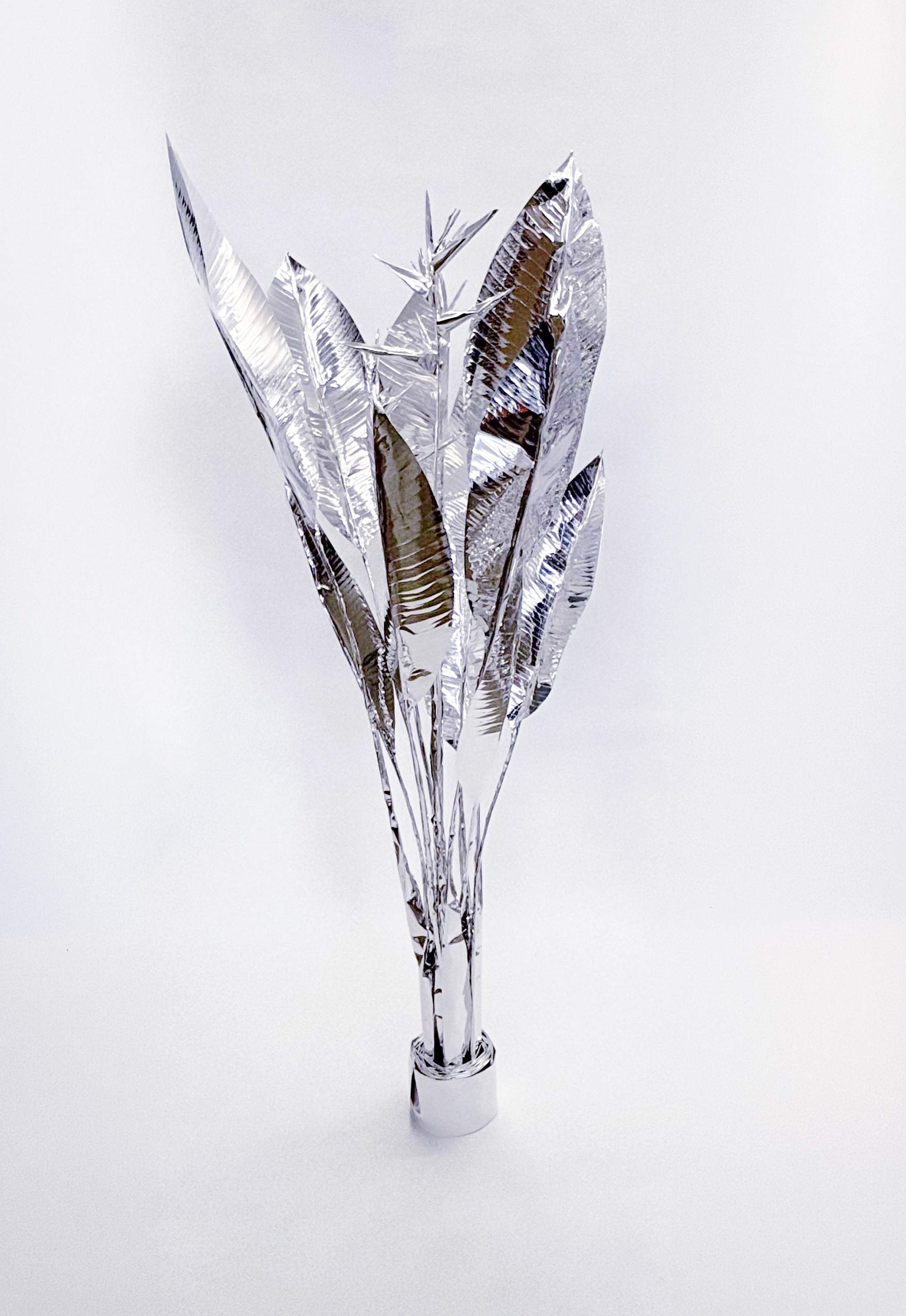 The Aluminum Garden -Structural Studies of Plants- Heliconia Big Year: 2026 Size: 150x80x80/(h)x(w)x(d)cm Material: Aluminium foil 0.2mm (Mirror polished surface)