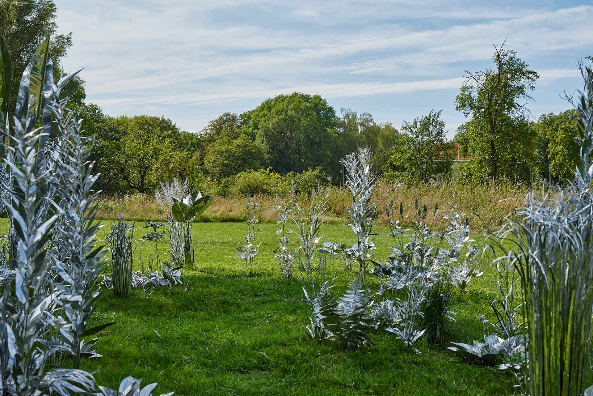 Title: The aluminum garden -structural studies of plants- mirror surface, Year:2024 Photo by Shinji Minegishi