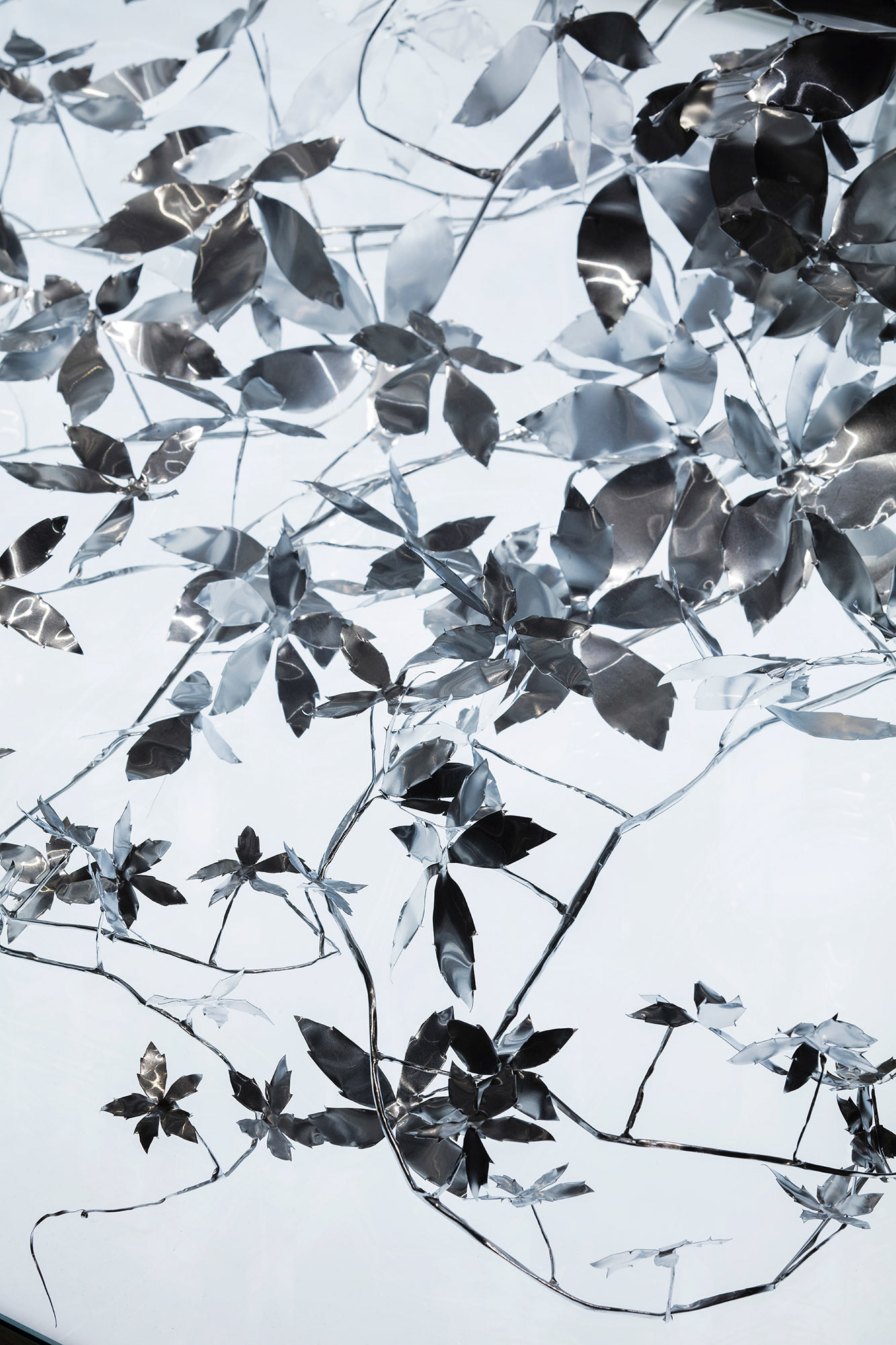 Title: The aluminum garden -structural studies of plants- Material: Aluminium Foil 0.2mm