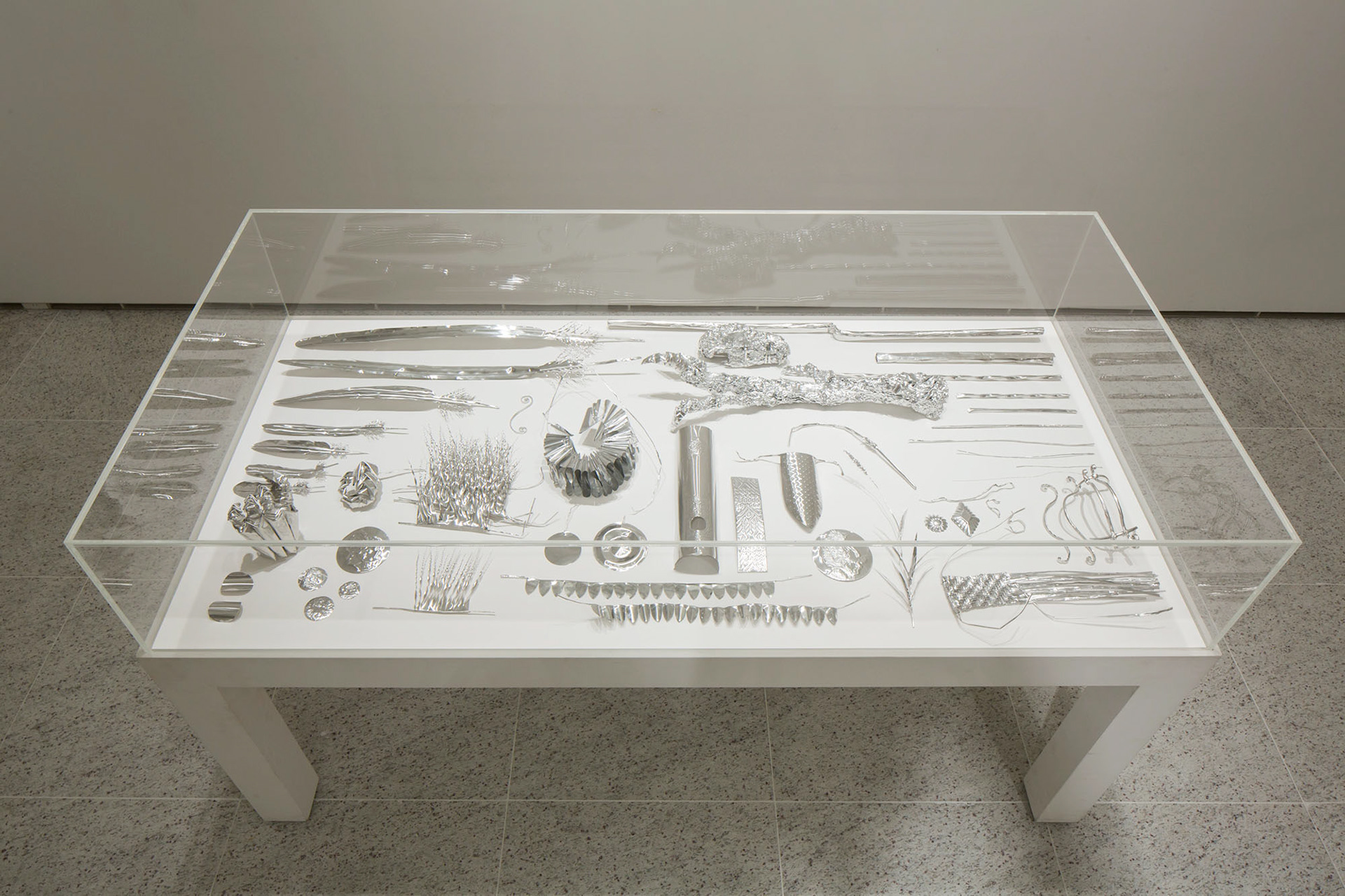 Title: Anonymous relatives-Archaeologist-, Material: Aluminium foil Year:2014