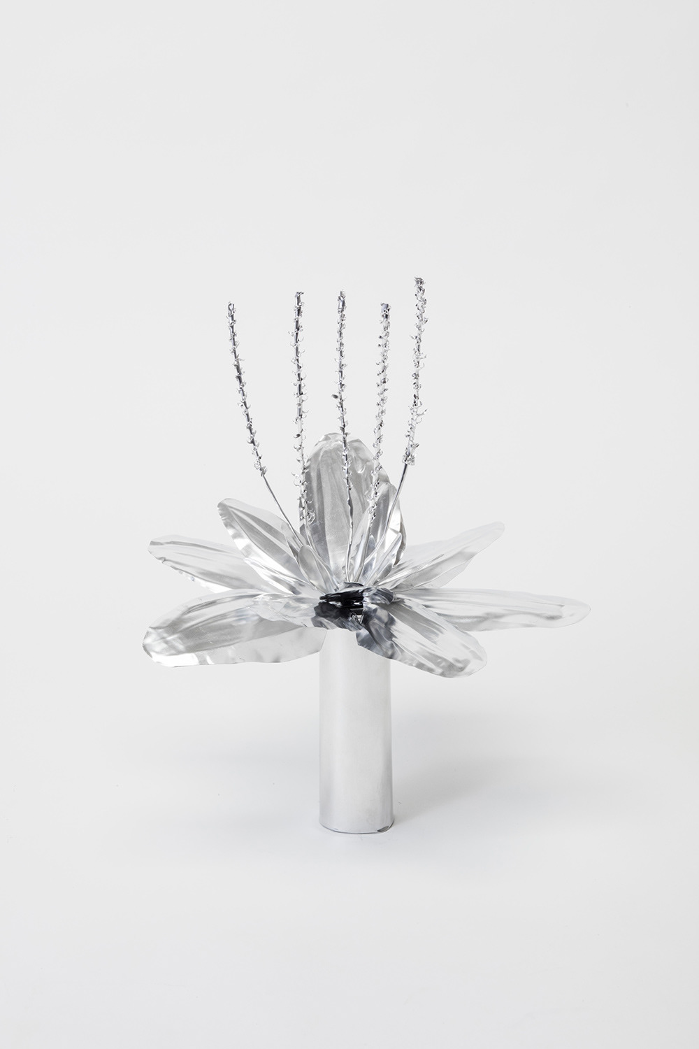 TITLE: The Aluminium Garden -Structural Studies of Plant- Plantago MATERIAL: Aluminium foil 0.2mm ◻️600EUR(+TAX) Size: 30(h)x18x18cm