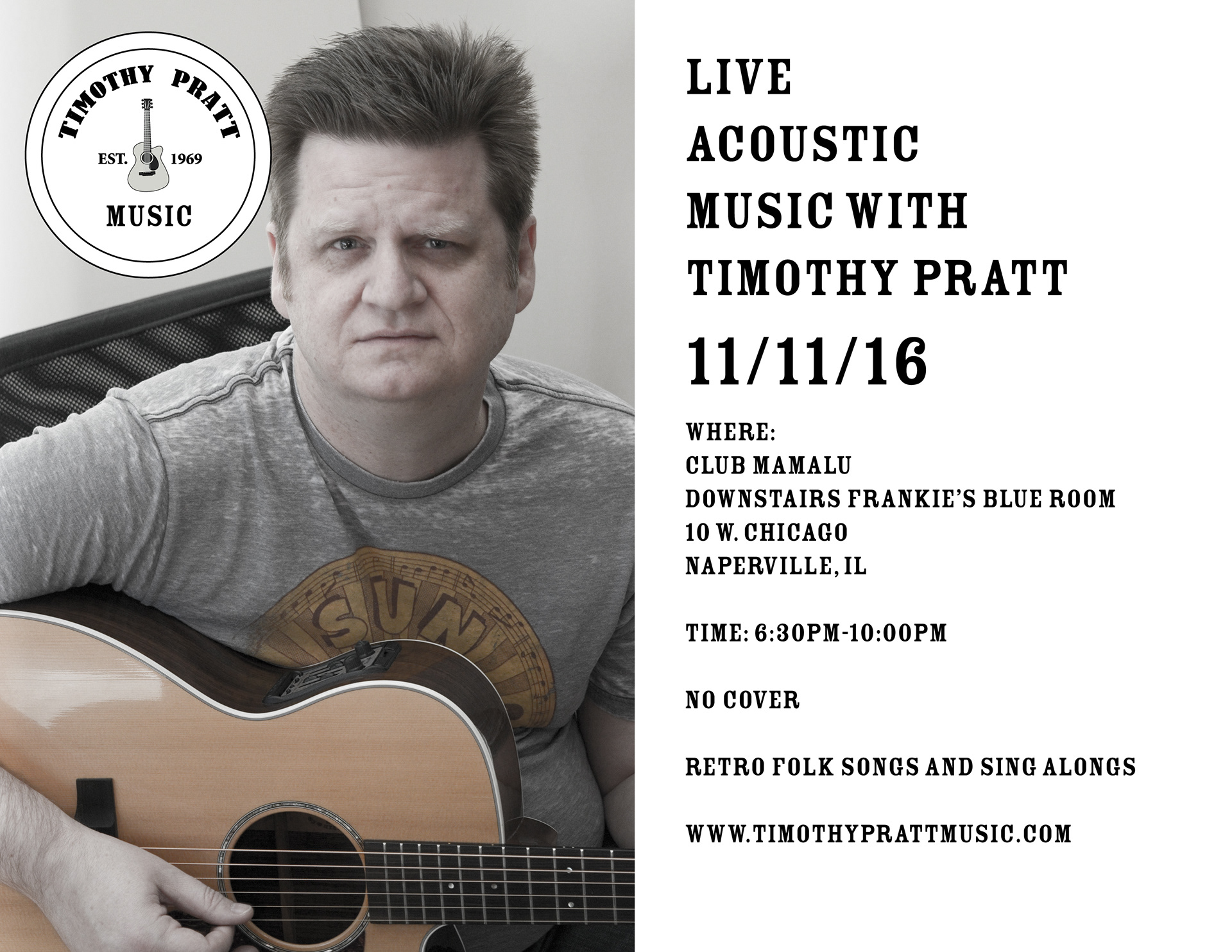 Timothy Pratt Music Event Flyer