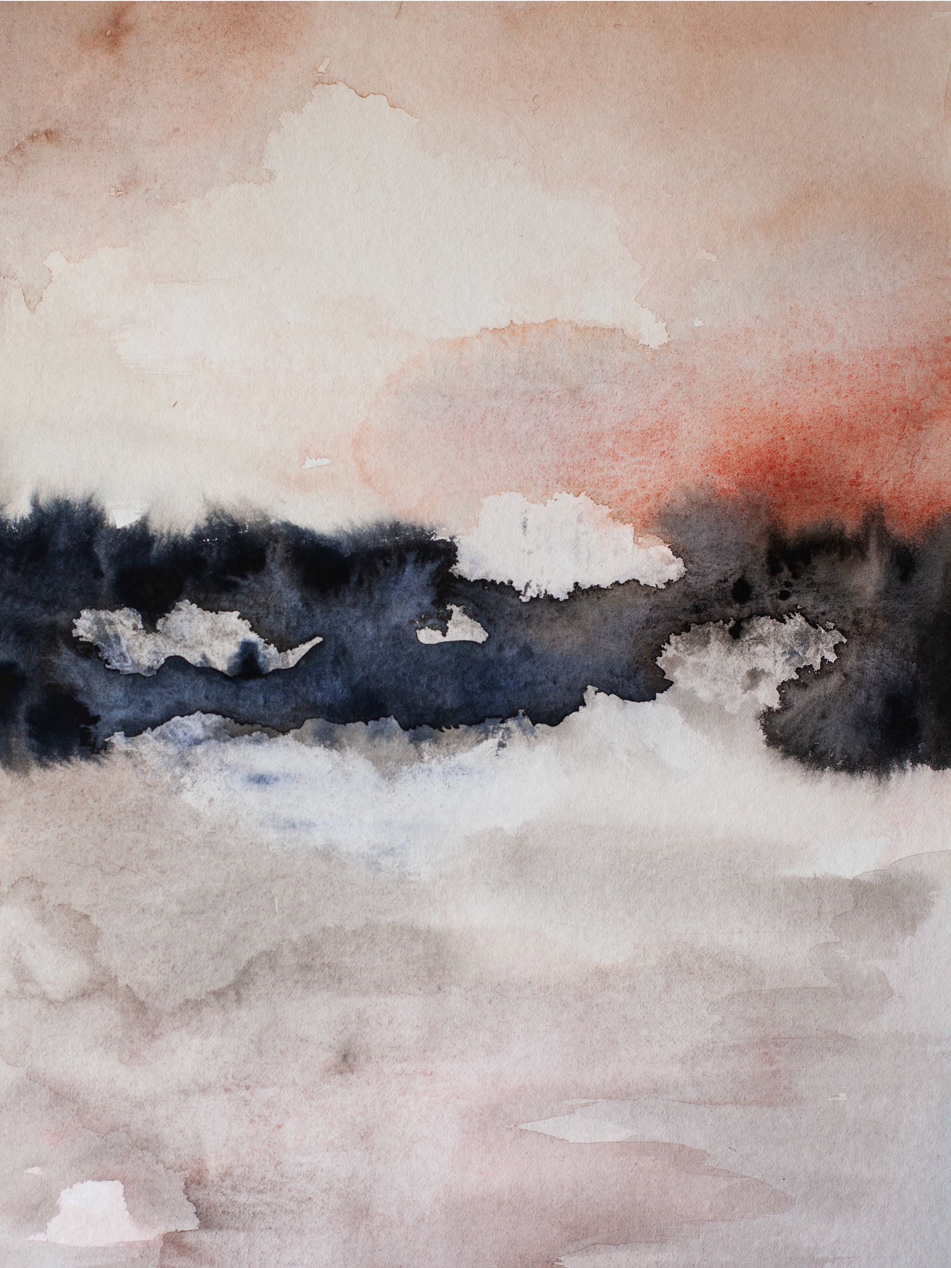 Horizon XIV (2024), Aquarelle on paper, 30 x 40 cm
