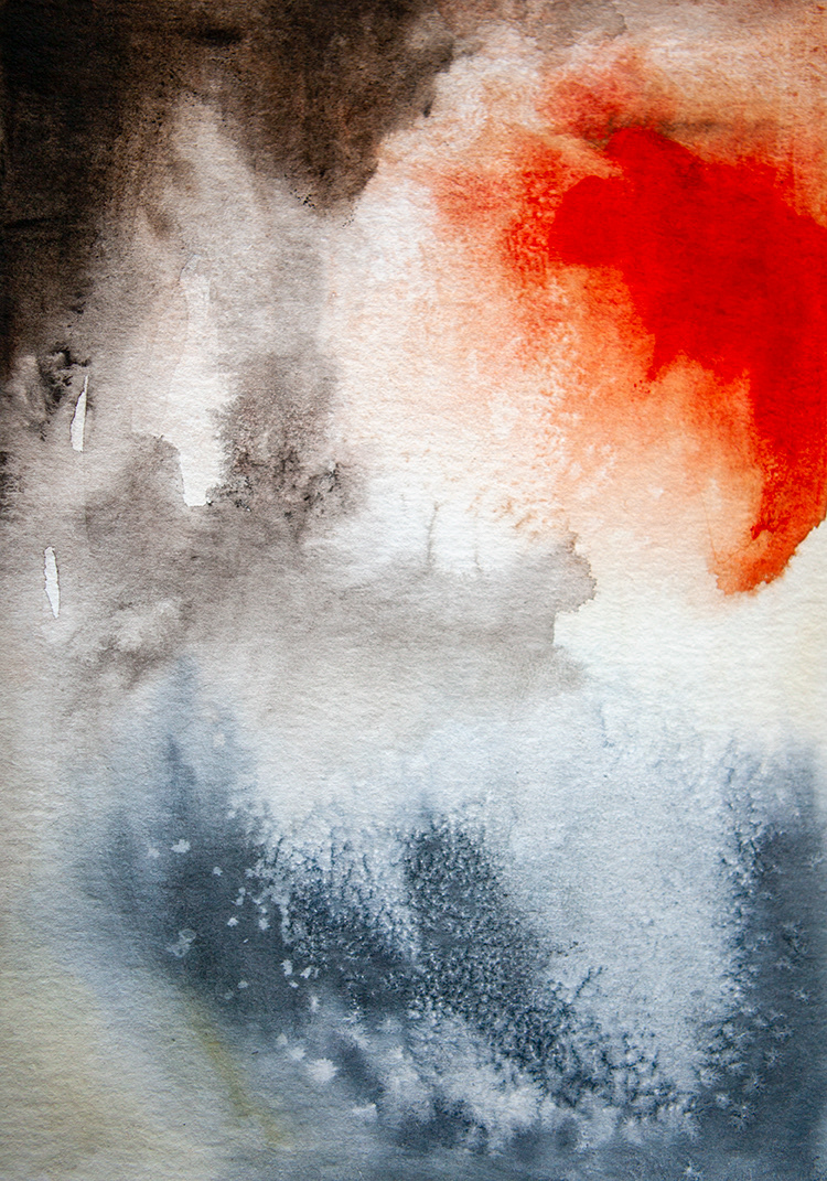 Punasotka 1 / Common pochard 1, 2021, Aquarelle and oil on paper, 30 cm x 21 cm