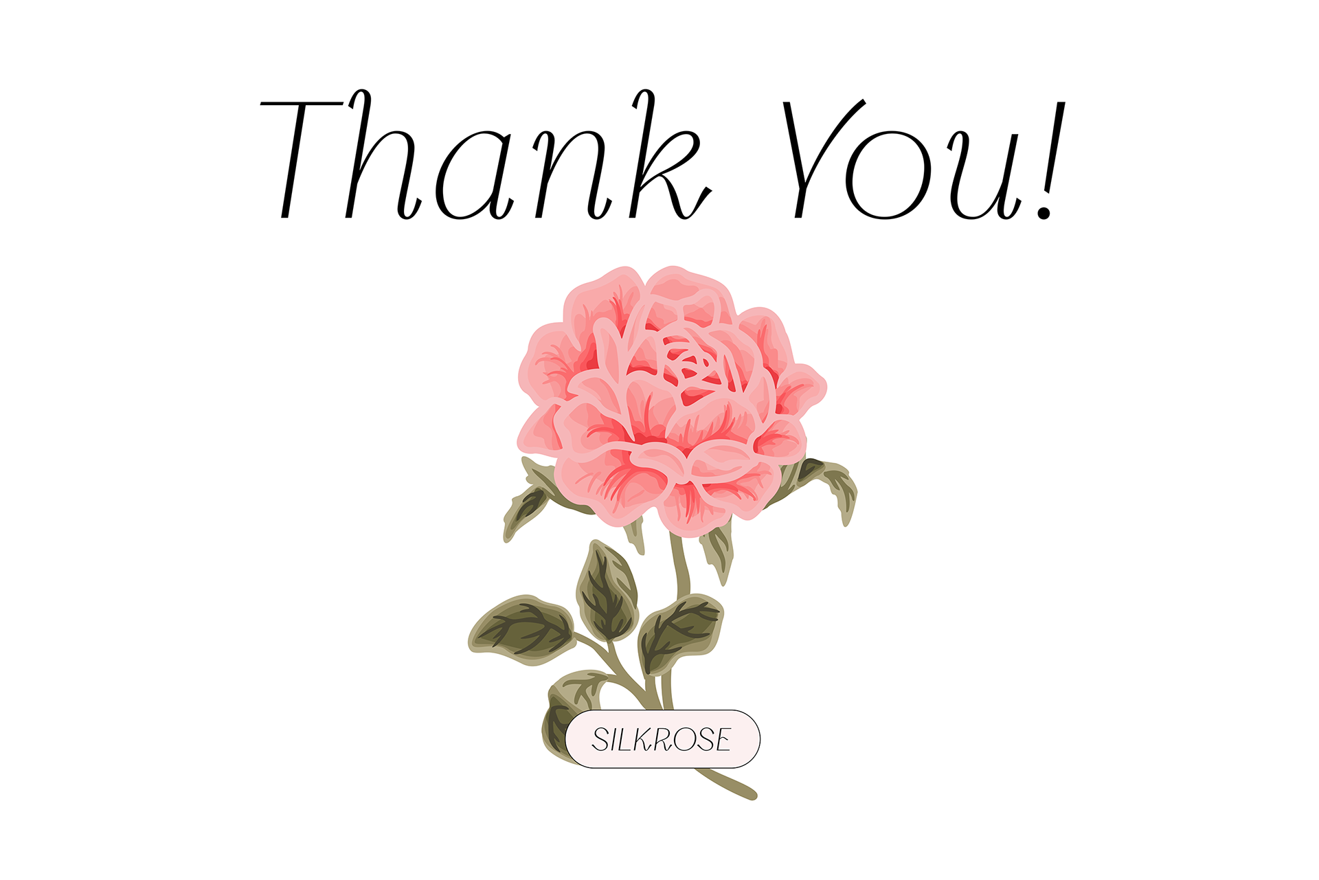 Silkrose display font visual sample with red rose flower element