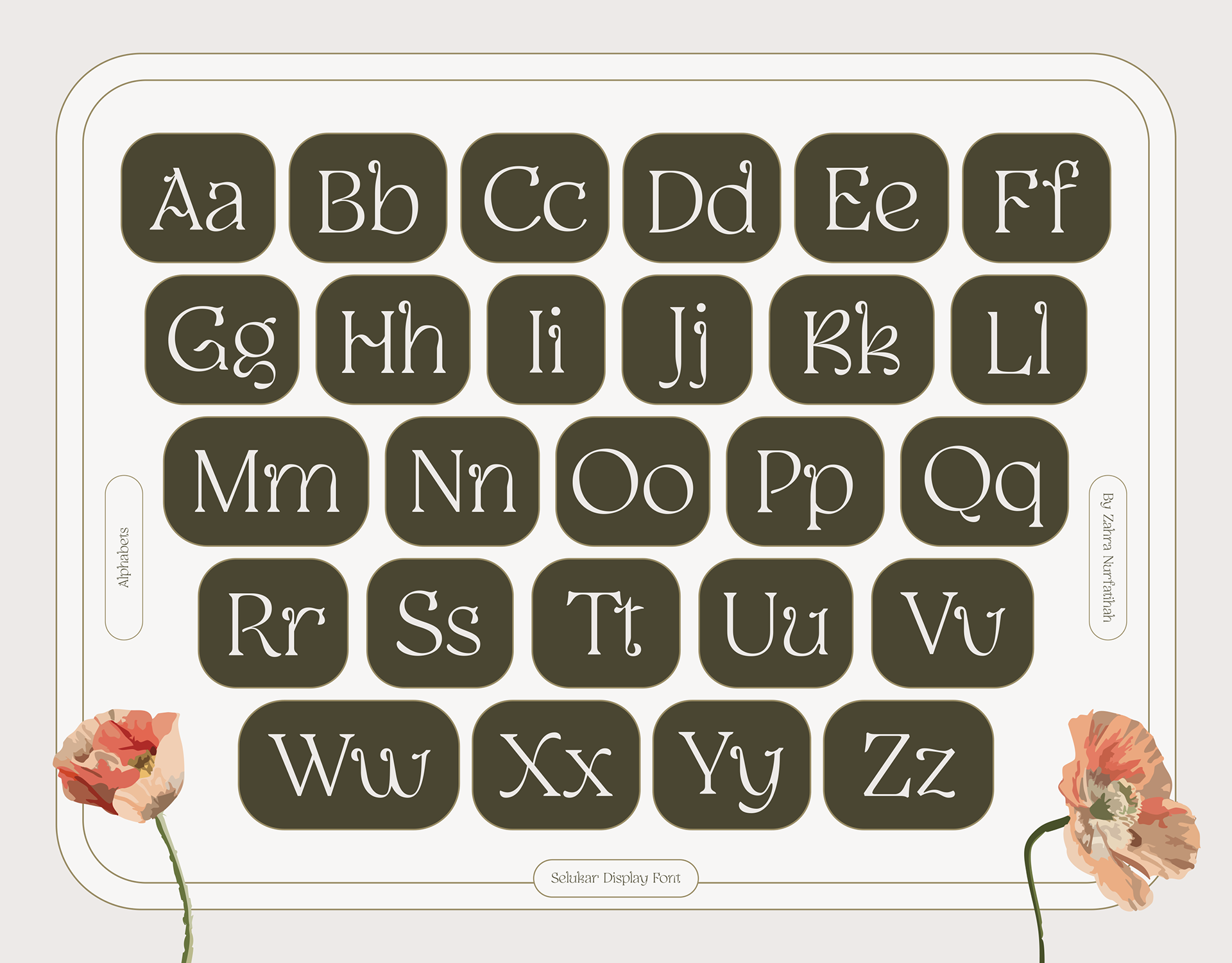Vintage letters from Selukar vintage display serif font