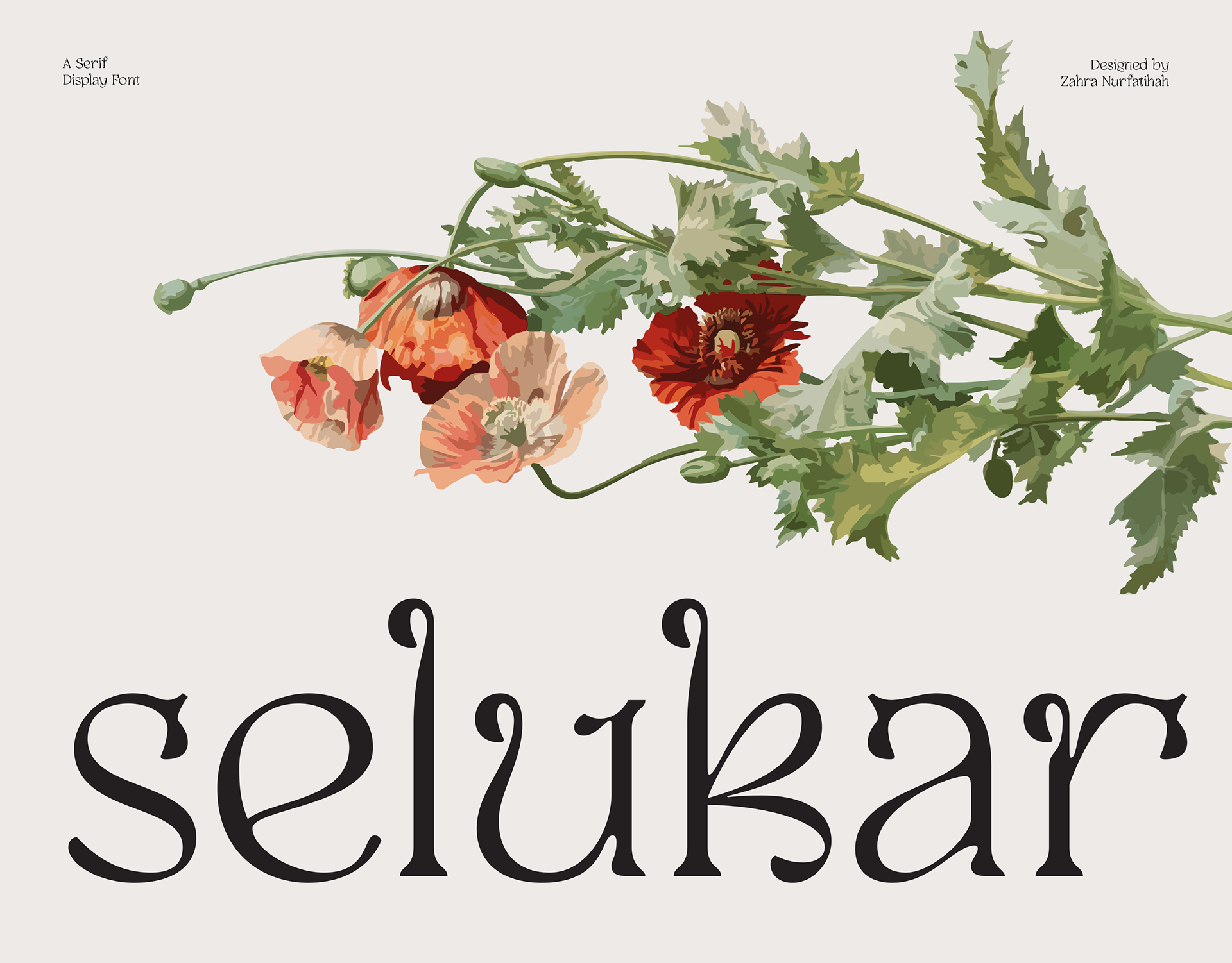 Vintage whimsical display serif font for luxury branding, beauty products, logotype, web design, app, invitations. 