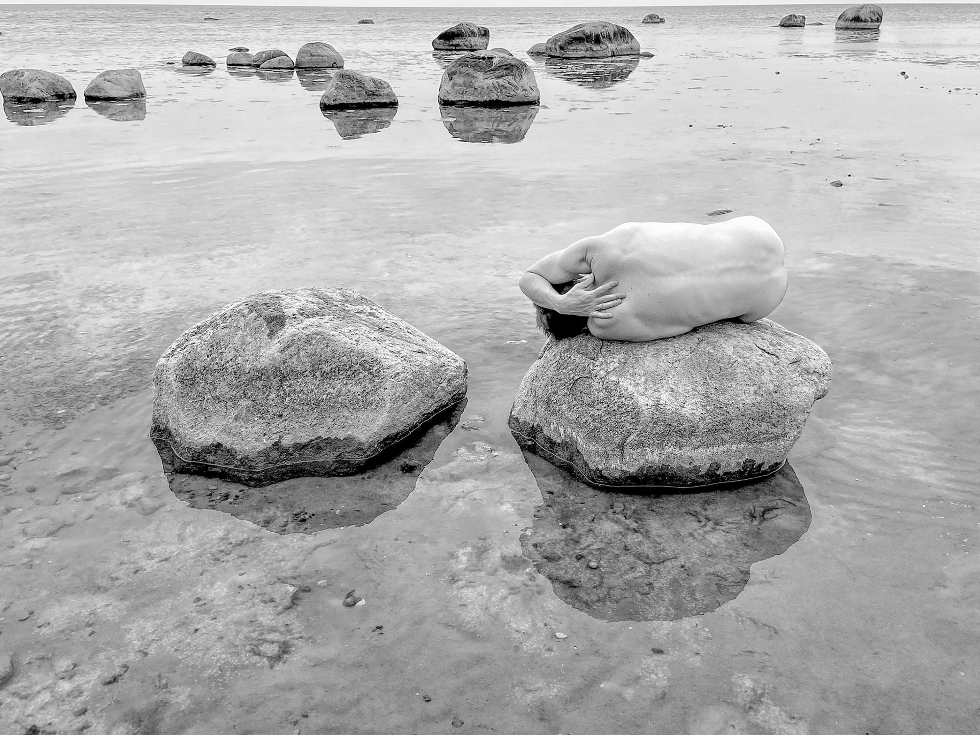 Frequently, I find myself wanting to retreat and blend into the natural surroundings during these challenging times. My husband helps me realize the inception: to meld with nature and become as hard as a rock.